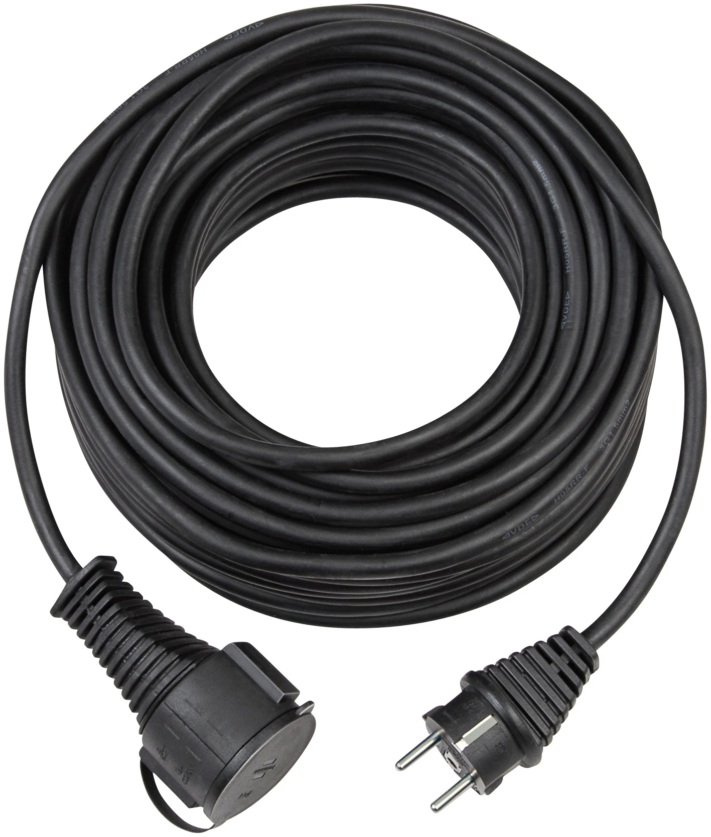 Verl.-Kabel BREMAXX 25m schwarz matt N05V3V3-F3G15 - Stecker u. Kupplung