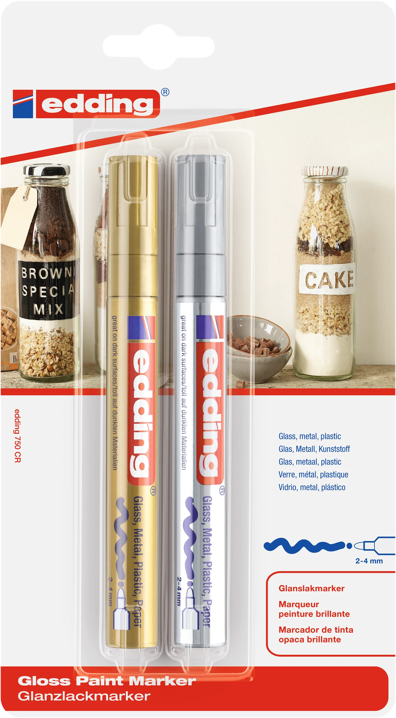 edding 750 Glanzlackmarker 2er-Blister sortiert