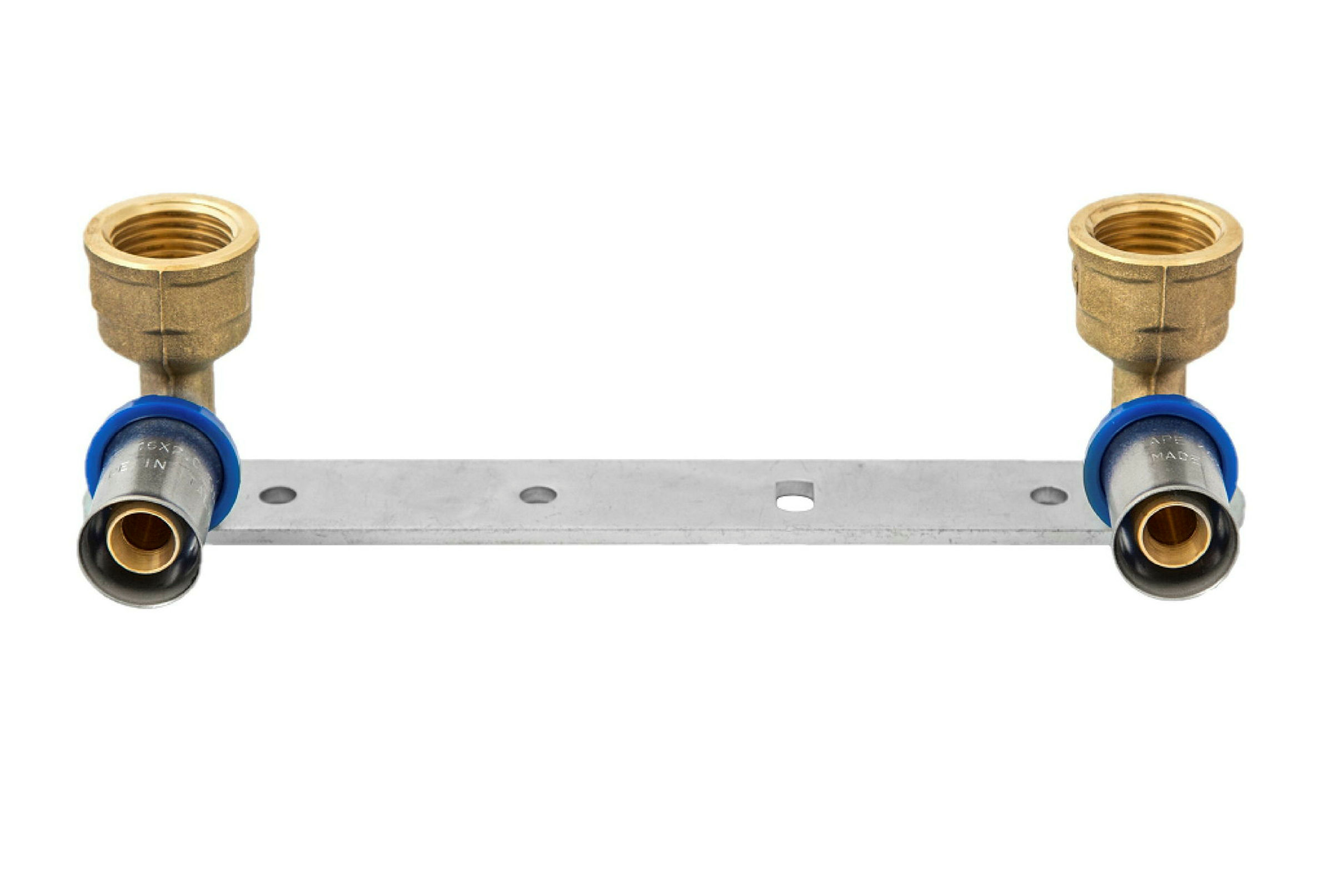 MS Montageeinheit, blank, 16 mm x 1/2''IG, Stichmaß 153 mm, Pressfitting fü