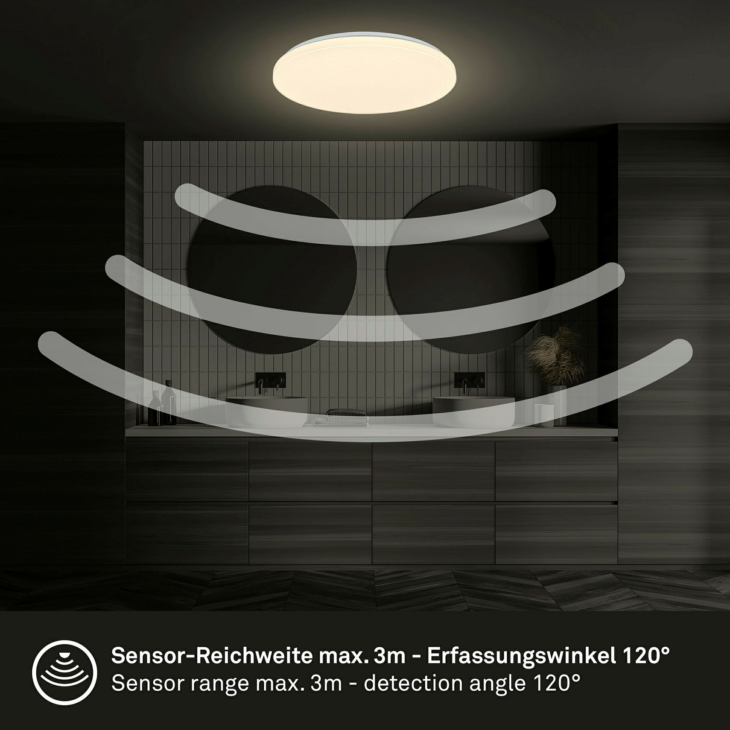 WALK LED ceiling light,sensor,Weiß, LED/13W, IP54