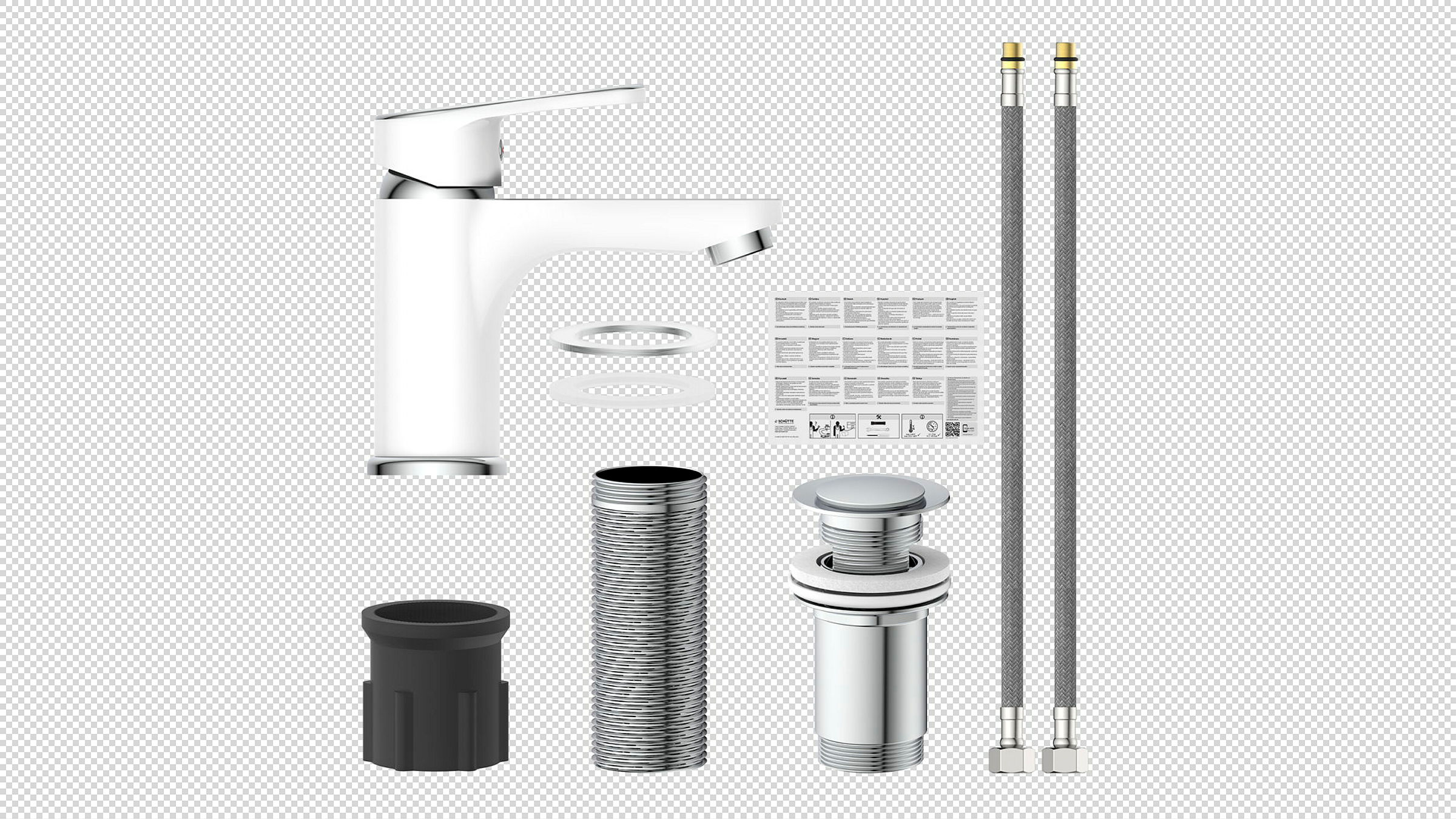 ALASKA Waschtischarmatur, Weiß/Chrom