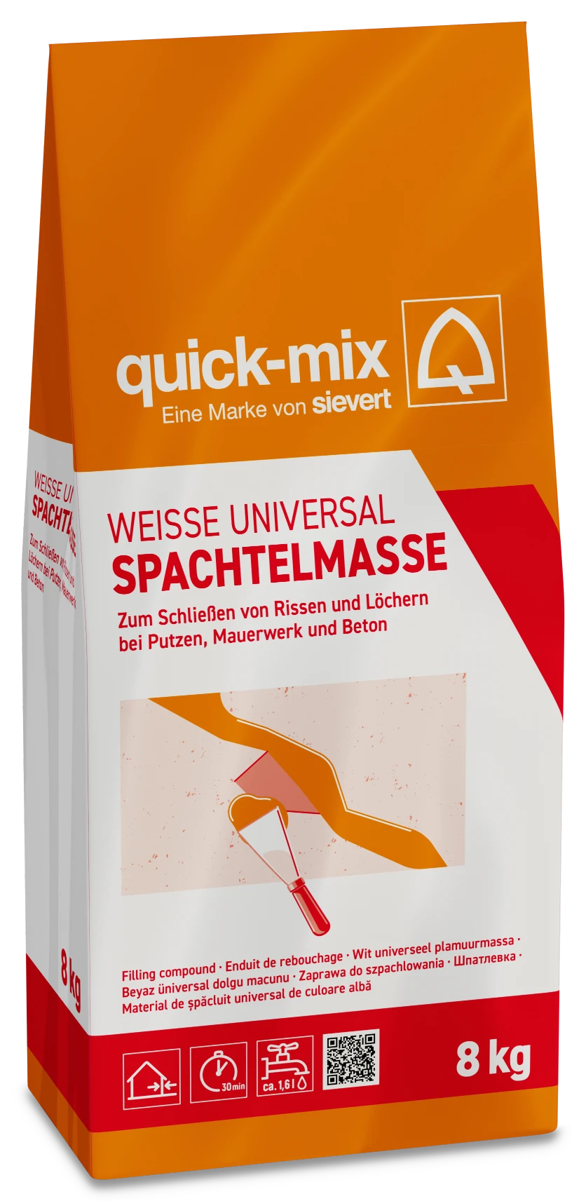 quick-mix Weiße Universalspachtelmasse 8 kg