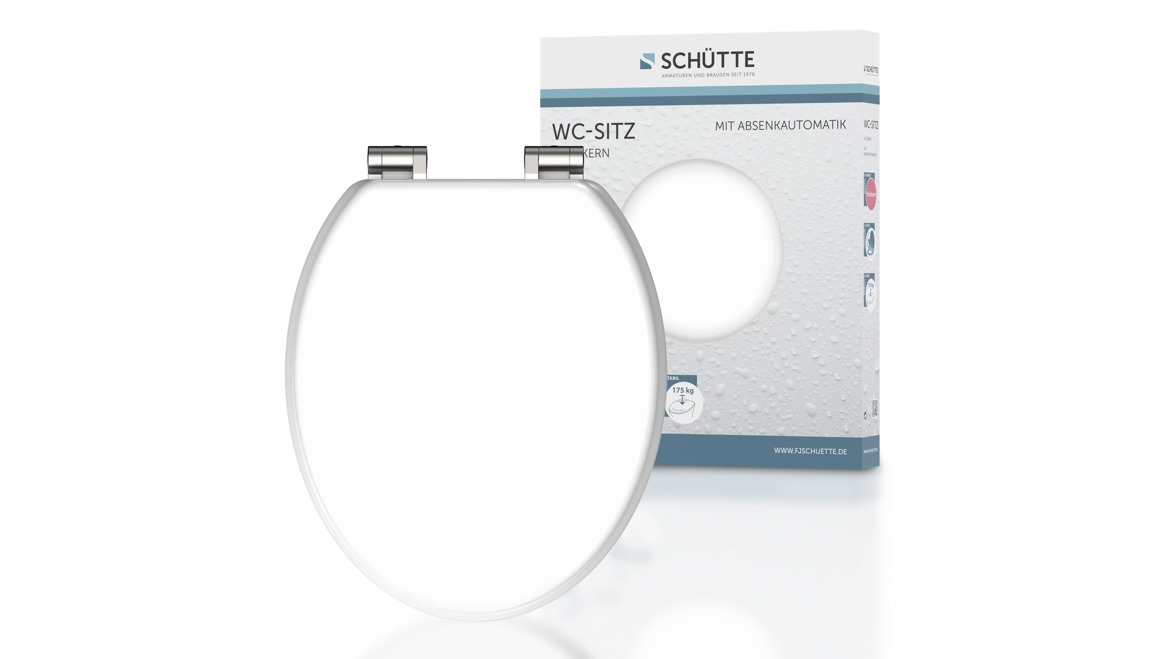 Holzkern WC-Sitz WHITE, mit Absenkautomatik