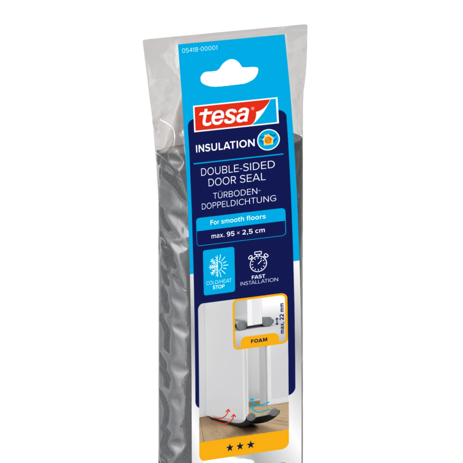 tesamoll®l® Türbodendoppeldichtung 0.95m x 22mm, grau