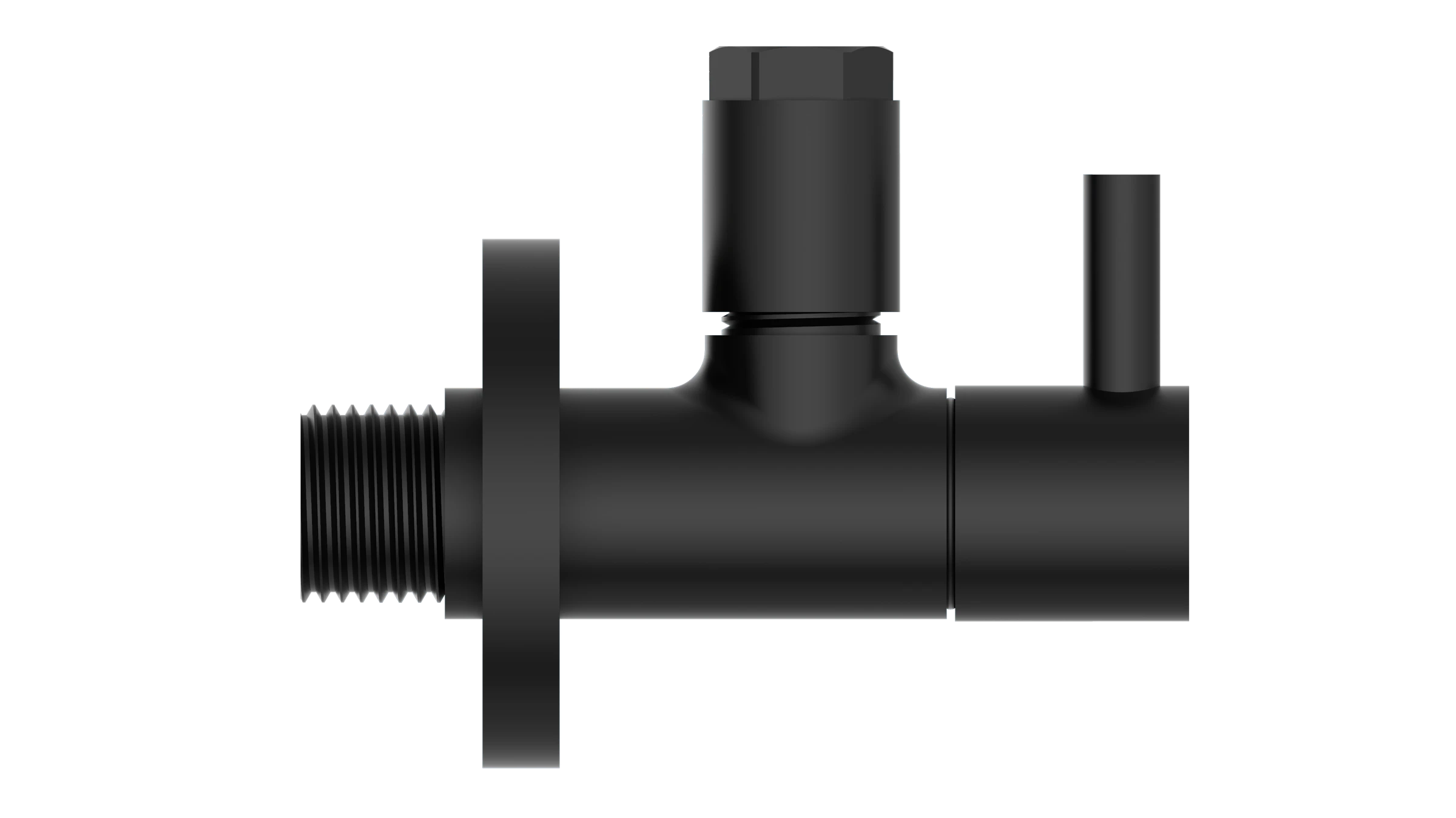 MS Eckventil, Schwarz matt, 1/2''AG x 10 mmQ, mit Rosette