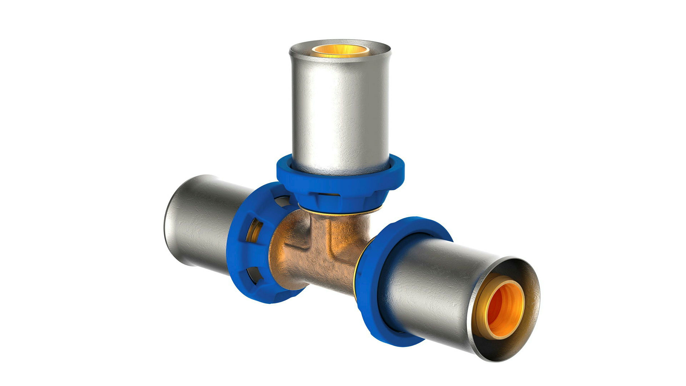 MS T-Stück, blank, 26 mm, Pressfitting für MSVR