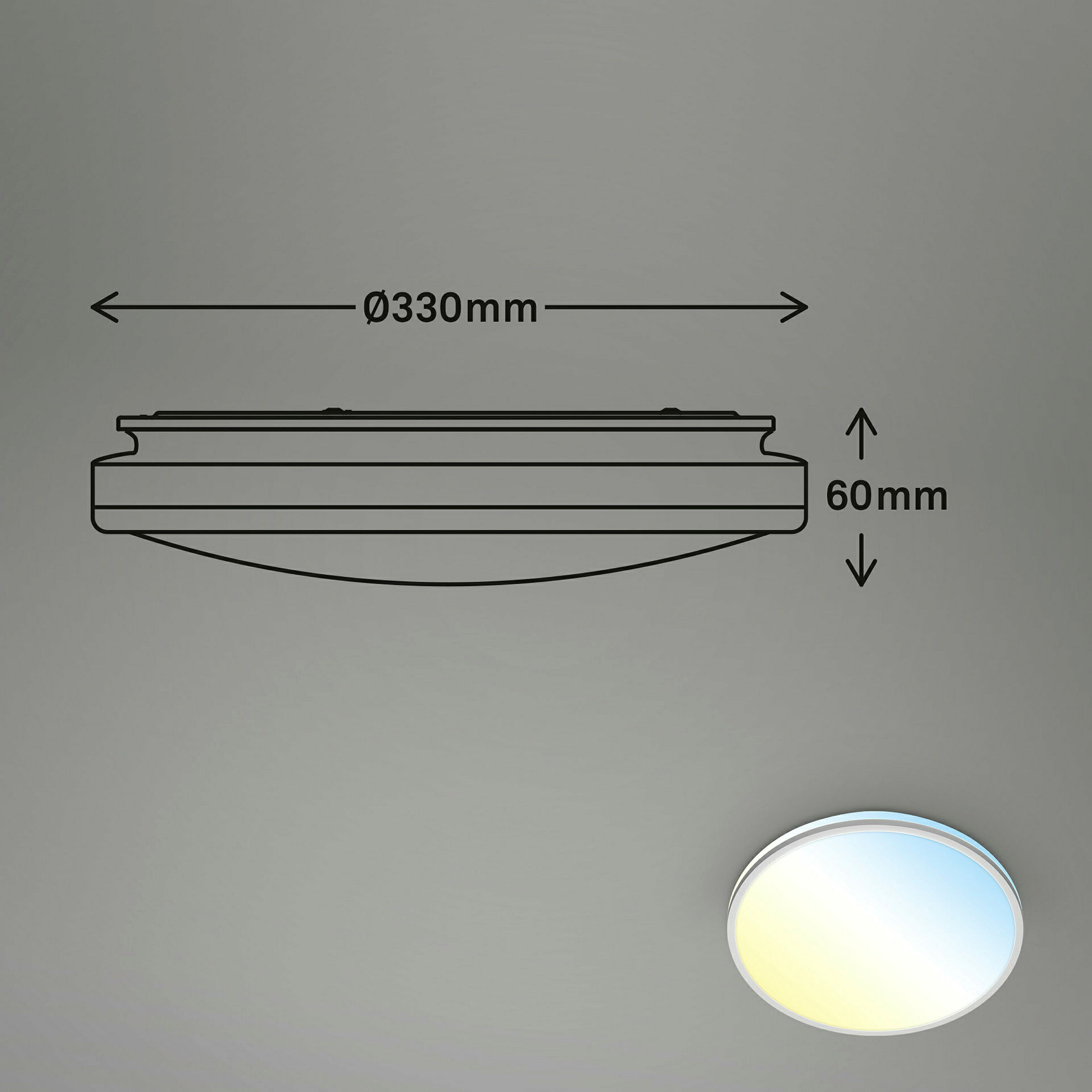LANA CCT LED Deckenleuchte, chrome-matt, LED/22W
