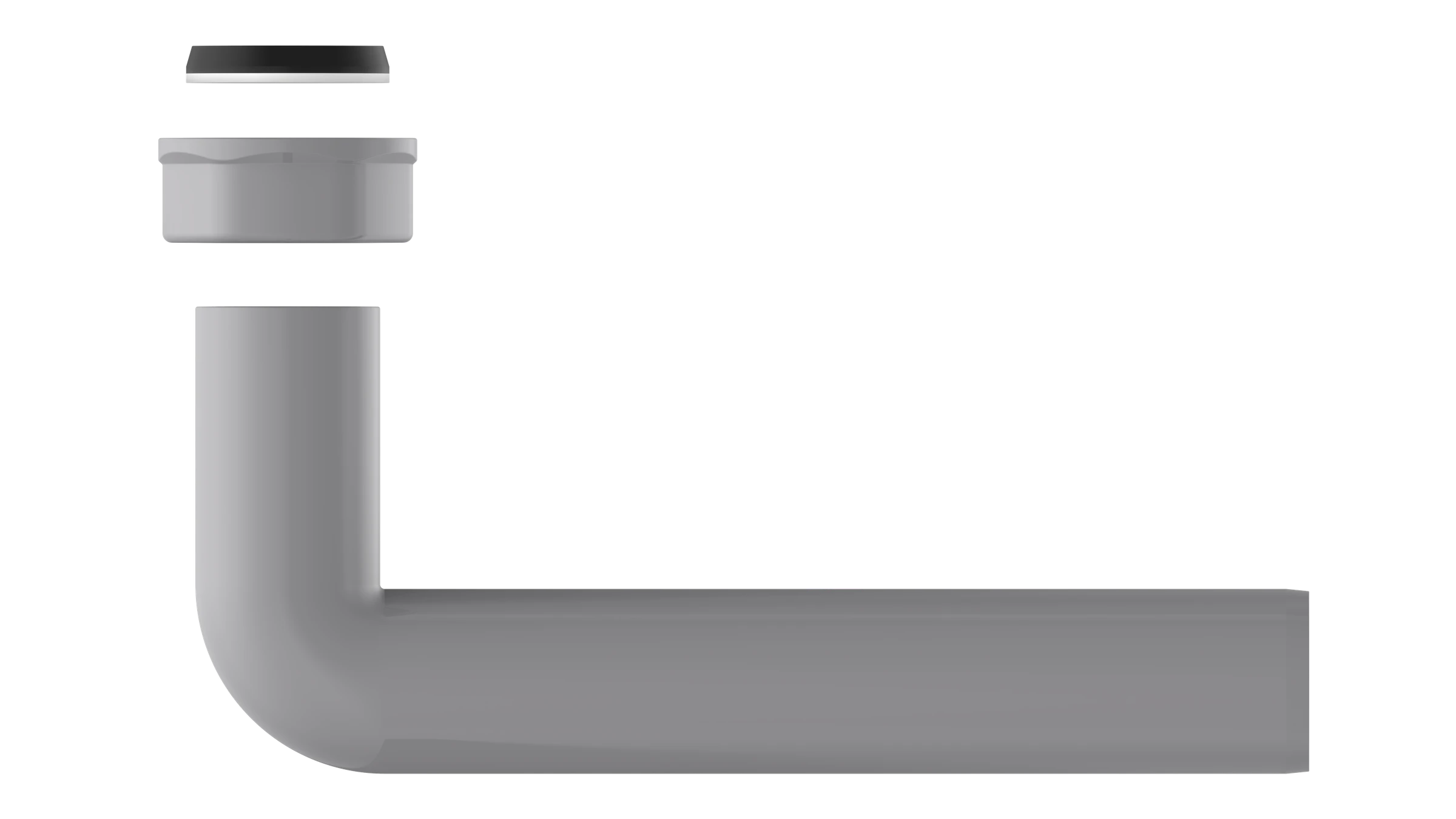 ECO-SAVE KS Abgangsbogen, Grau, 1 1/2''IG x 235 mm x 40 mm