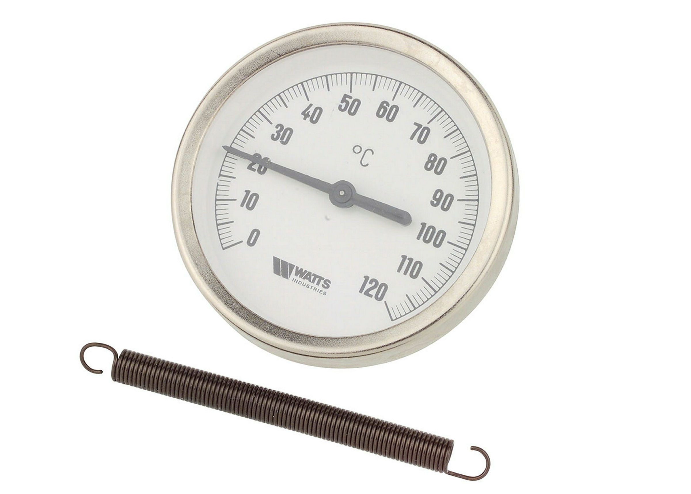 Anlege-Thermometer, Bimetall, 0 - 120°C, 1/2''