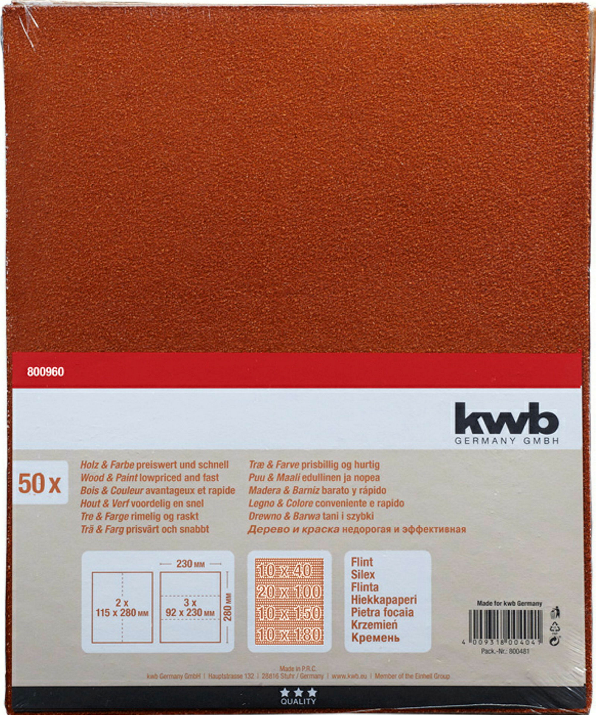 Schleifpapier HOLZ & FARBE, Flint