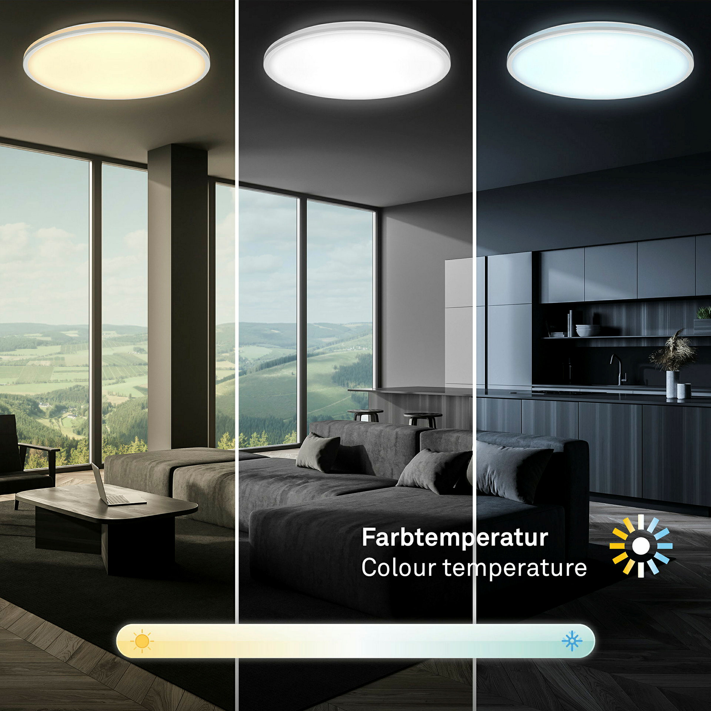 LANA CCT-LED Deckenleuchte, Chrome-matt, LED / 40W