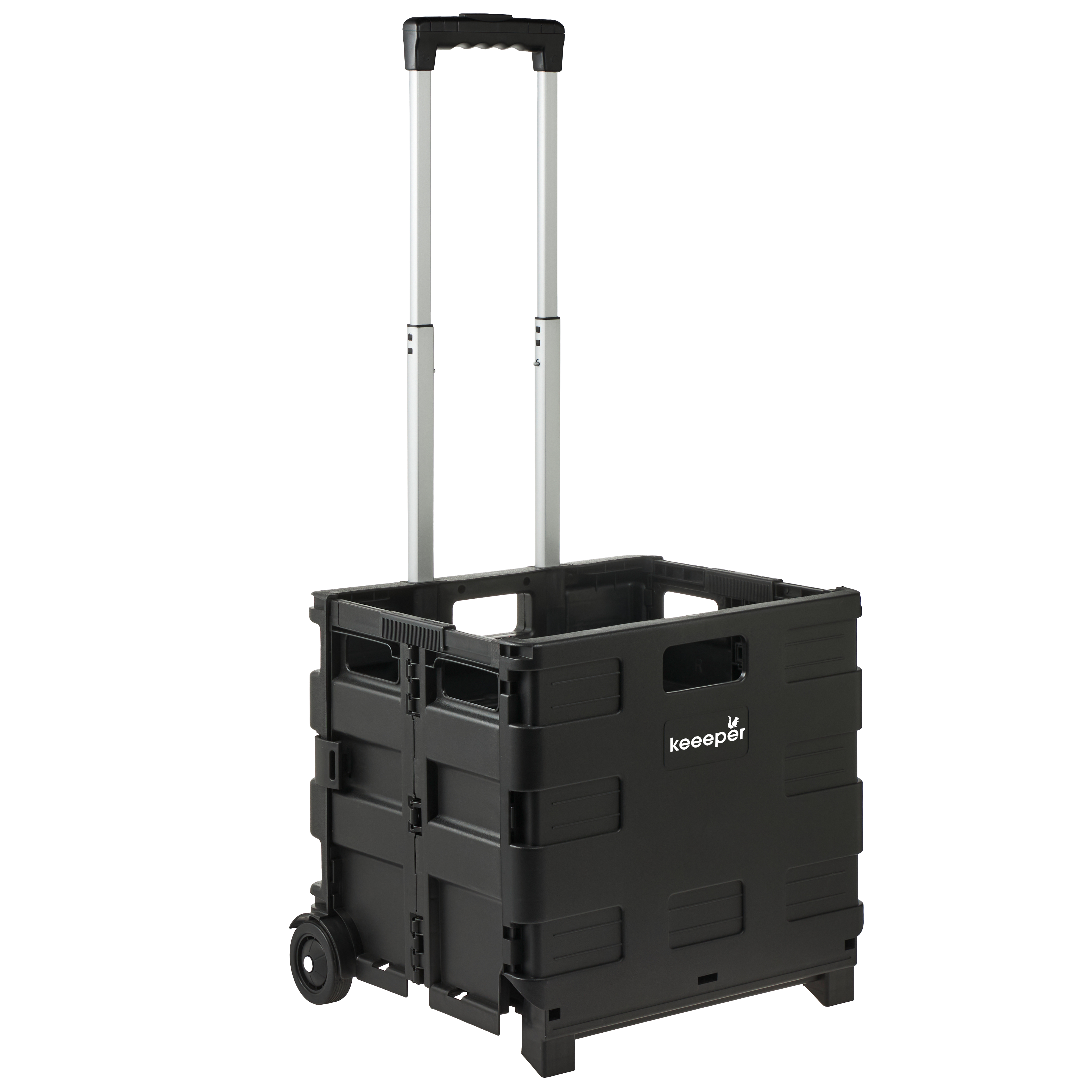keeeper olli Faltbarer Einkaufstrolley, 45 l, Bis 25 kg Tragkraft, Schwarz