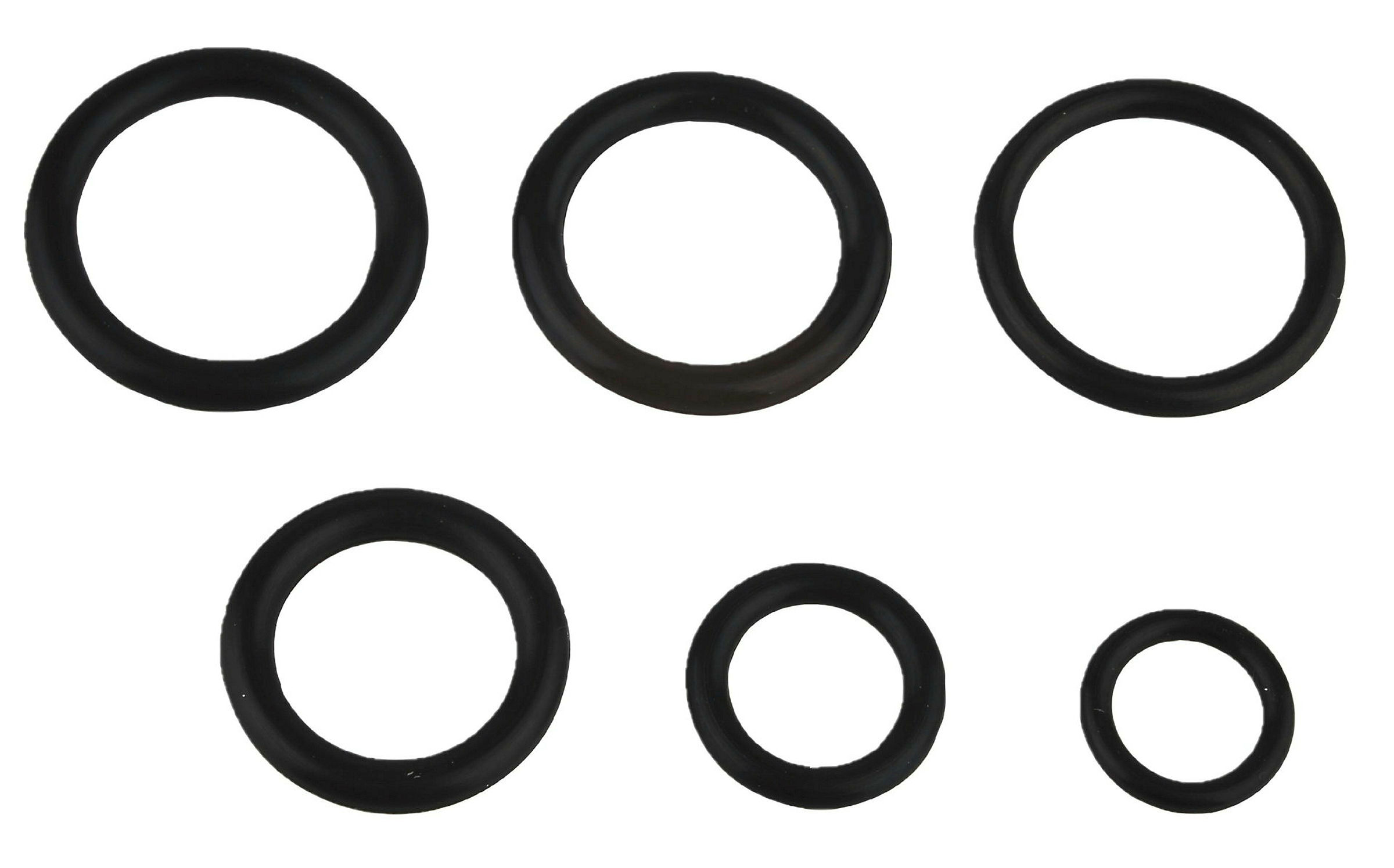 O-Ring-Sortiment, Gummi, diverse Größen (6x)