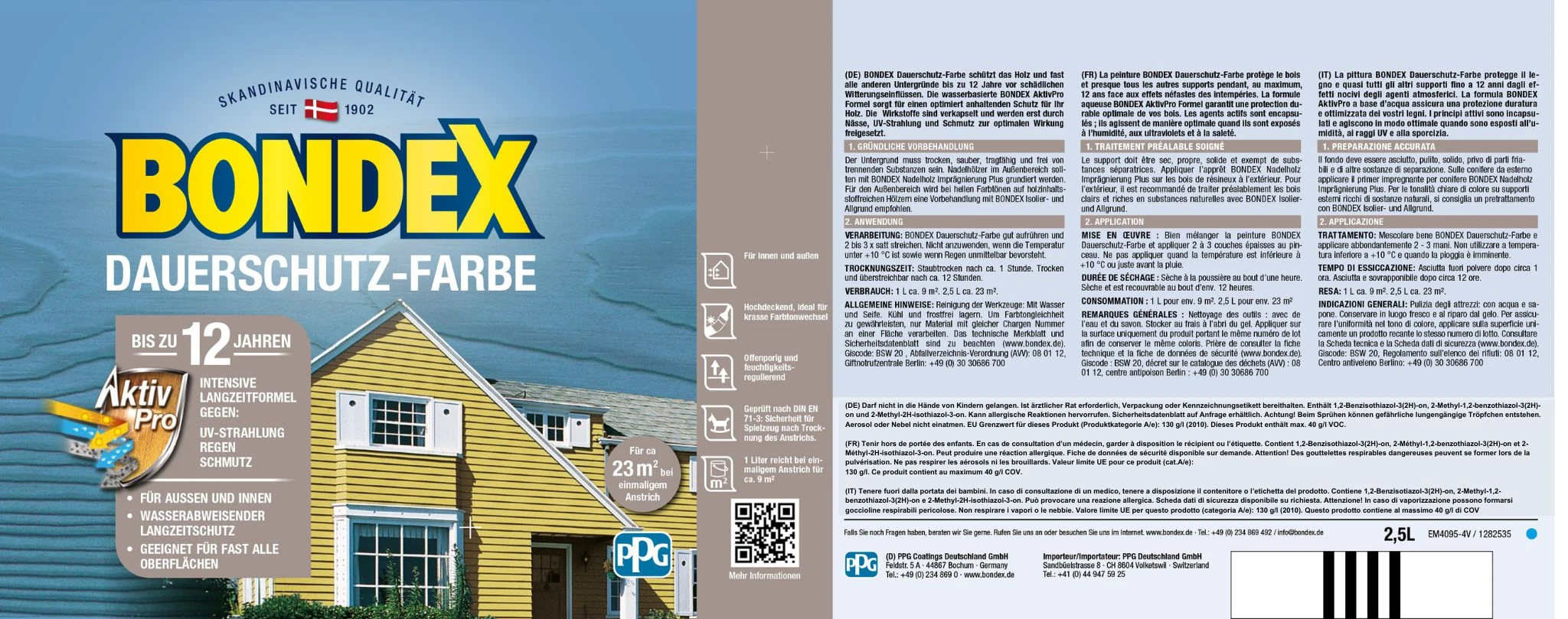 Bondex Dauerschutzfarbe 2,5 L Moosgrün