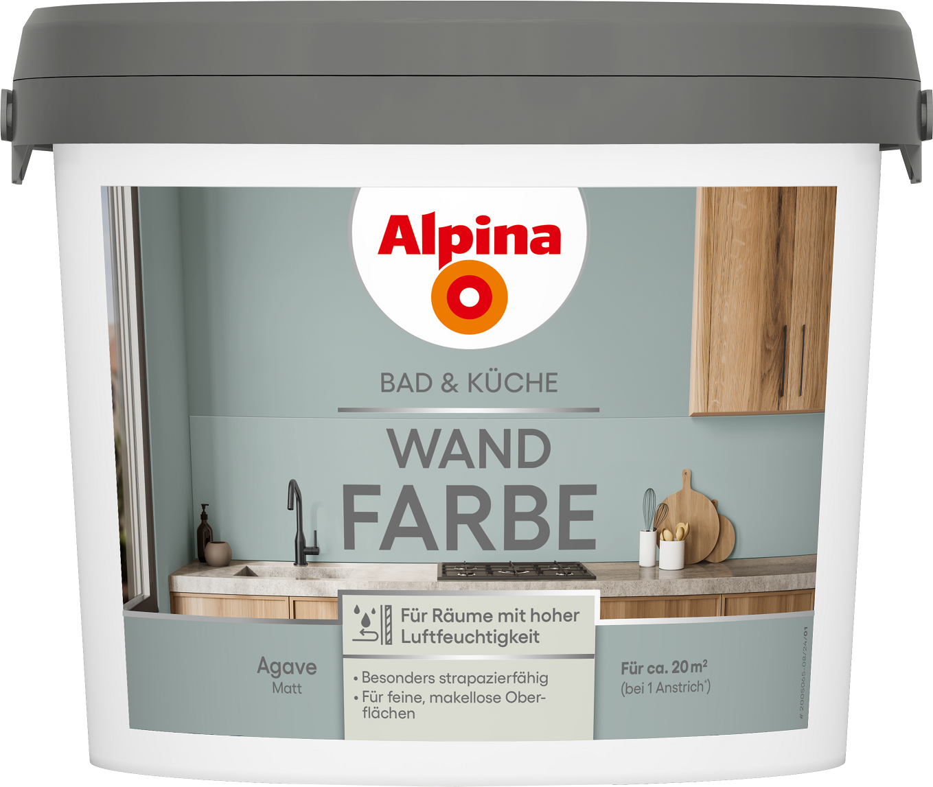 Alpina Bad & Küche Wand-Farbe Agave 2,5L
