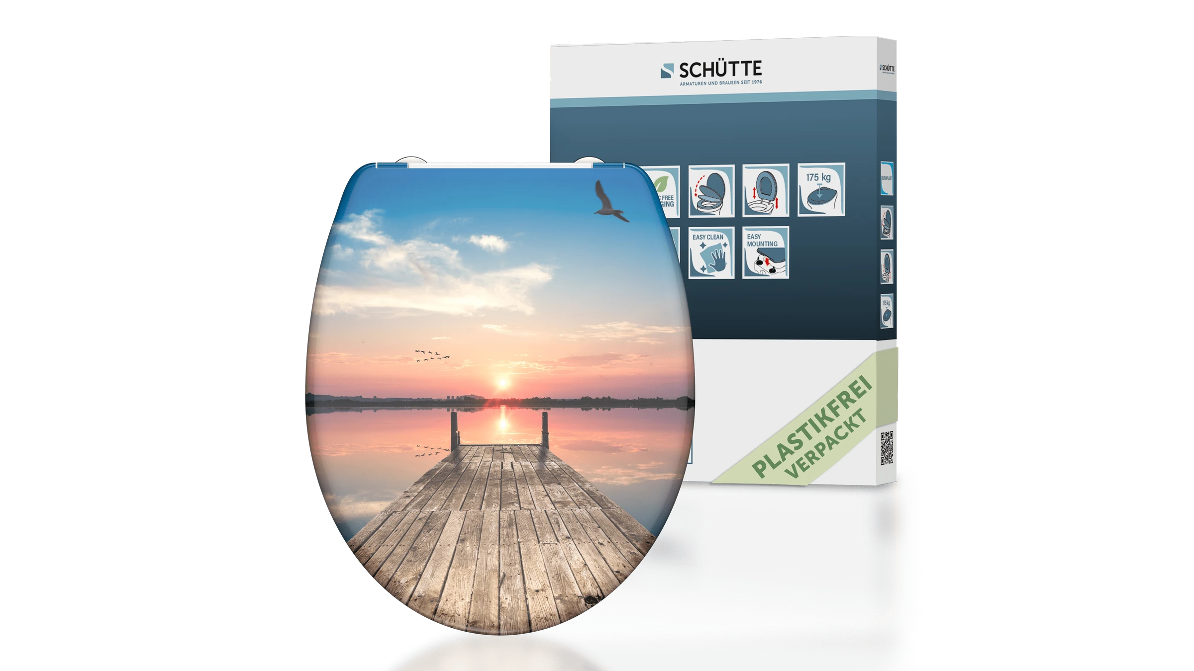 Duroplast WC-Sitz SUNSET SKY, mit Absenkautomatik und Schnellverschluss