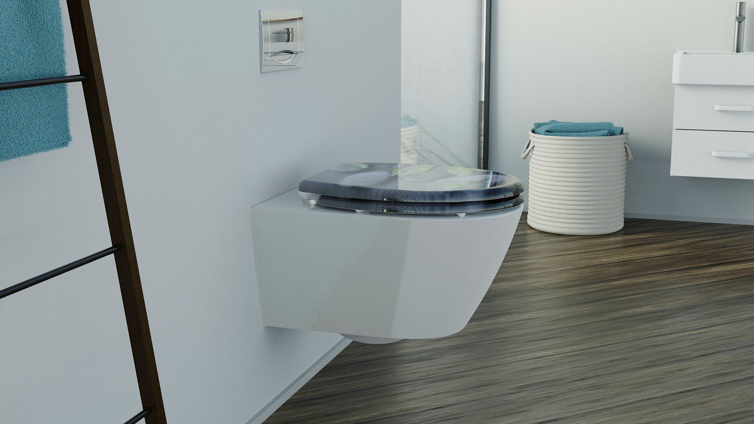 Duroplast WC-Sitz STONE, mit Absenkautomatik und Schnellverschluss