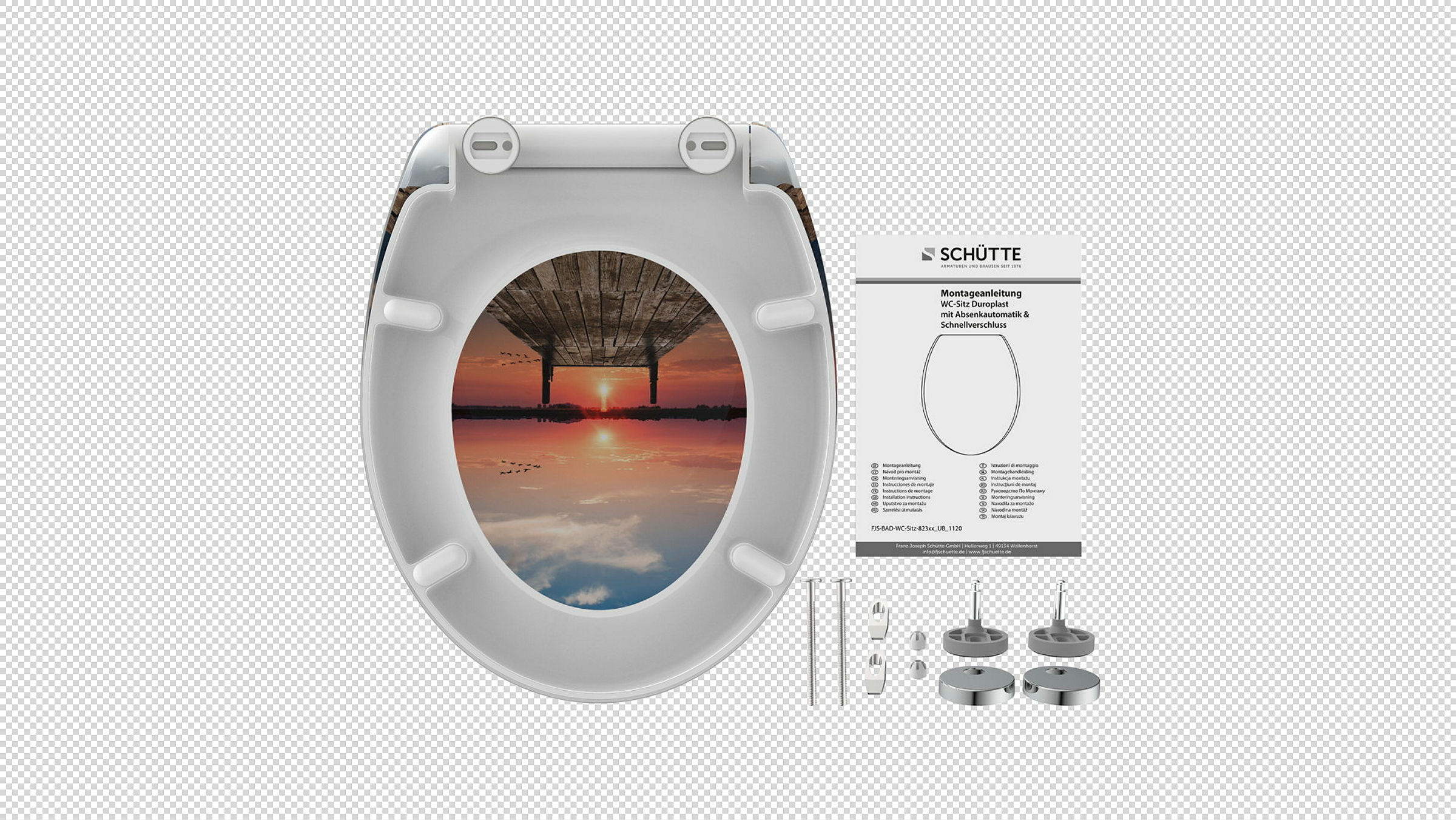 Duroplast WC-Sitz SUNSET SKY, mit Absenkautomatik und Schnellverschluss