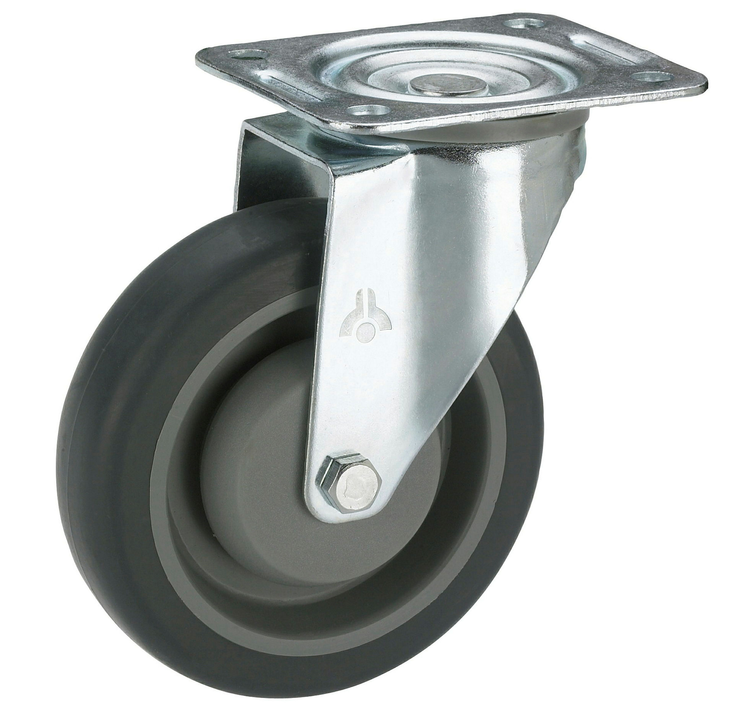 Lenkrolle, TPE-Lauffläche, Fadenschutz, 100x32 mm, Tragkr. 150 kg