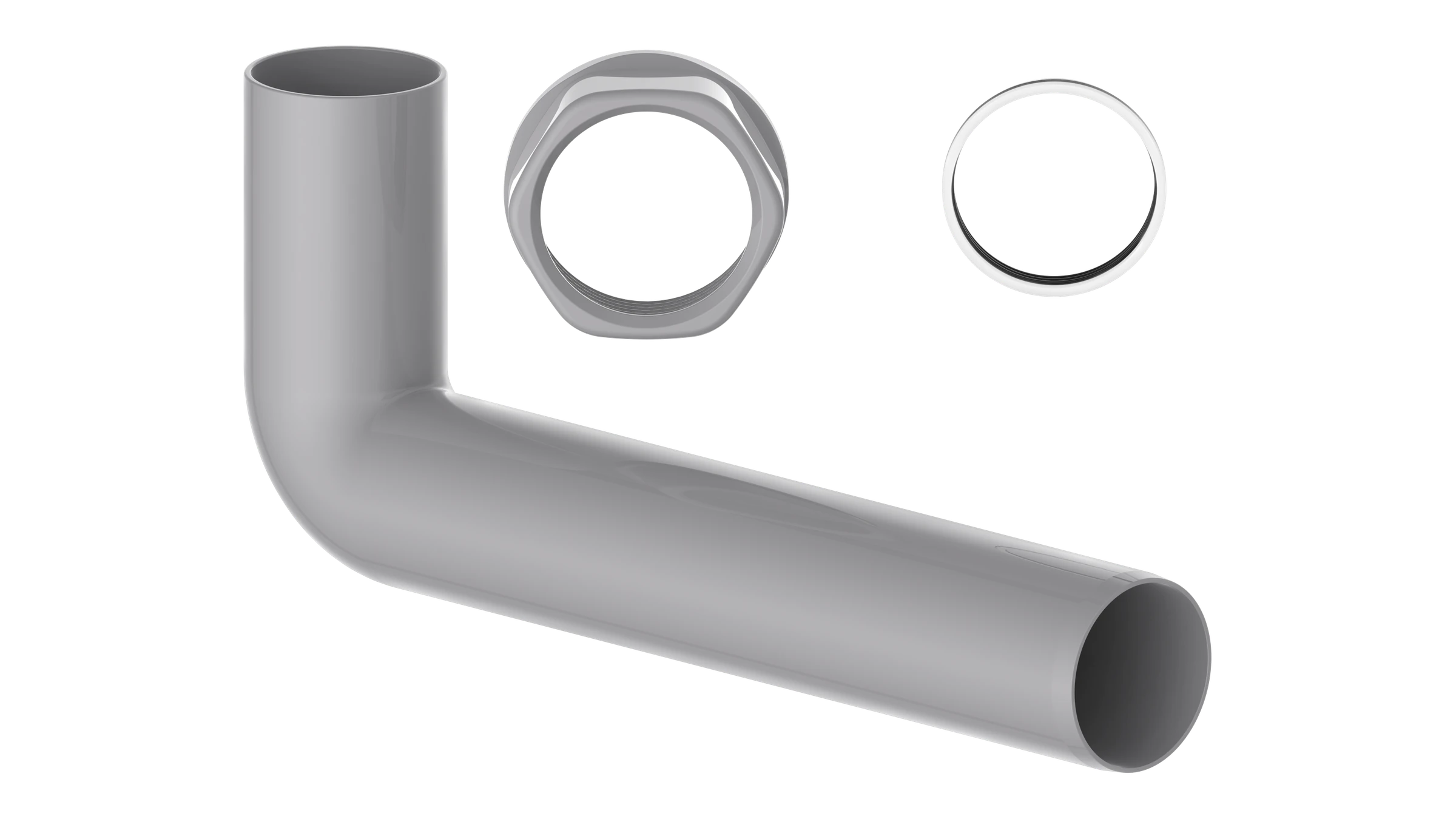 ECO-SAVE KS Abgangsbogen, Grau, 1 1/2''IG x 235 mm x 40 mm