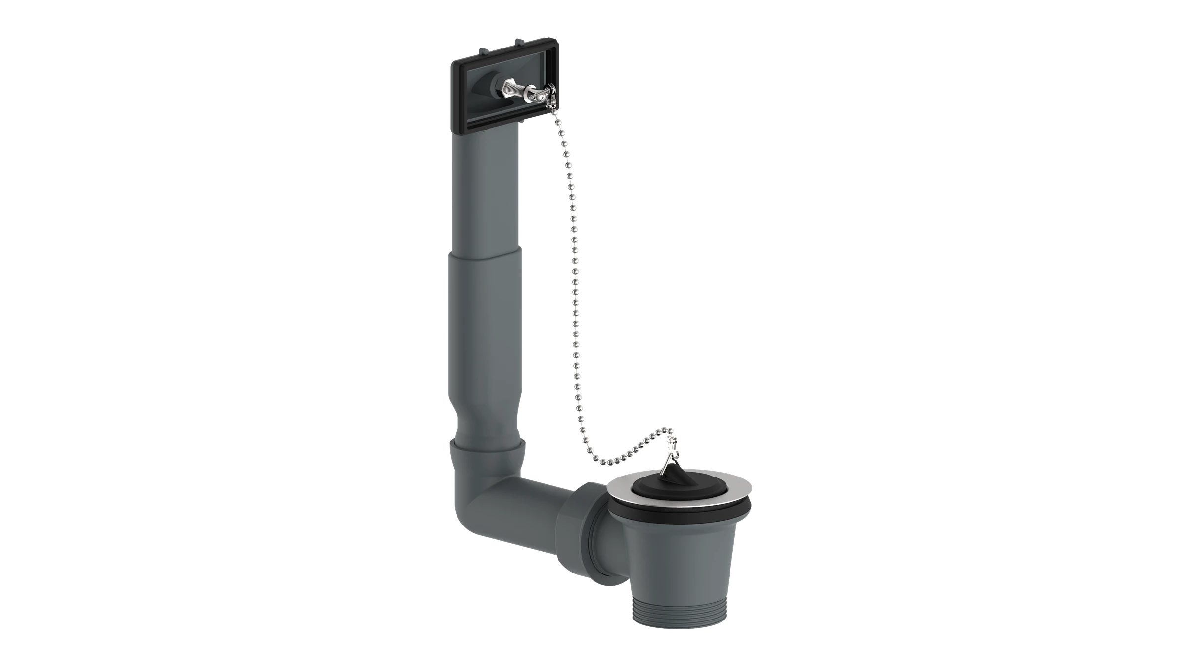 ECO-SAVE KS Spülen-Ab- und Überlaufgarnitur, Grau, 1 1/2''AG x 70 mm, höhen