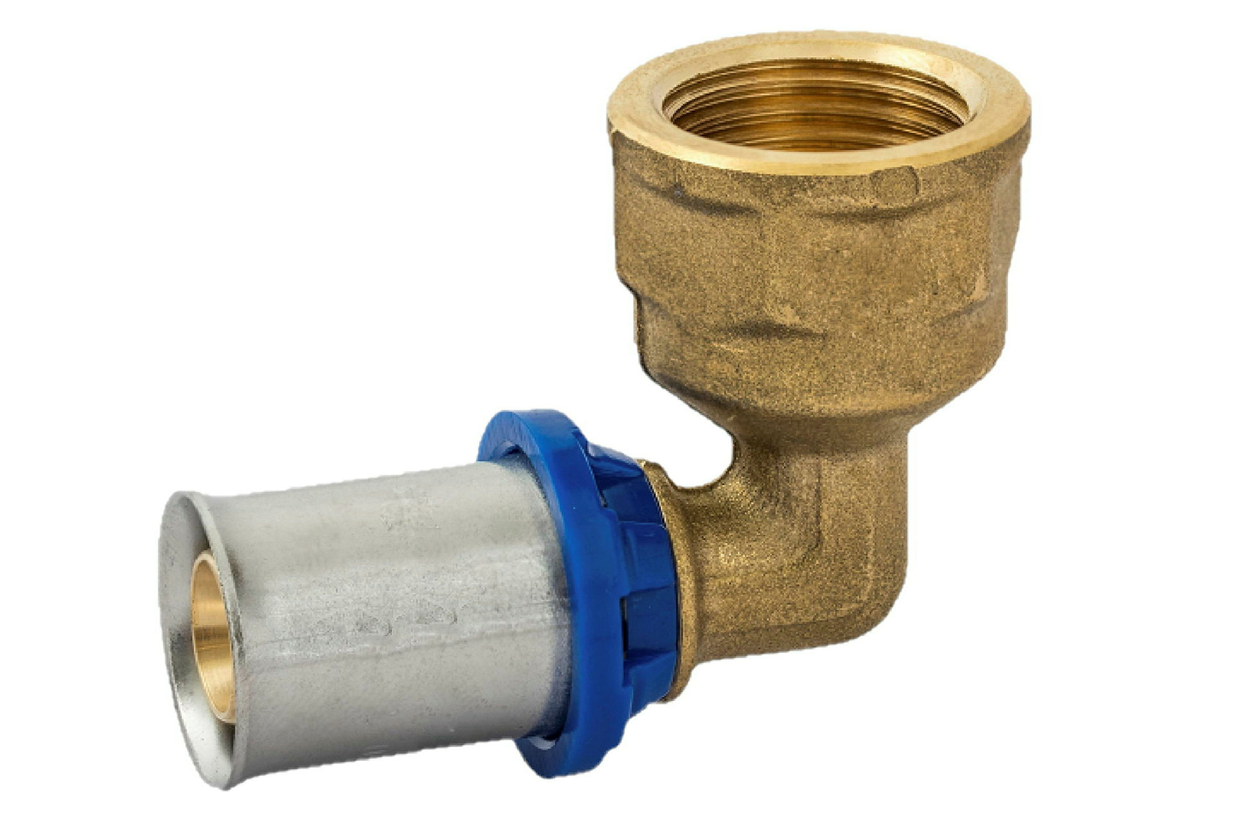 MS Winkel 90 , blank, 16 mm x 1/2''IG, Pressfitting für MSVR
