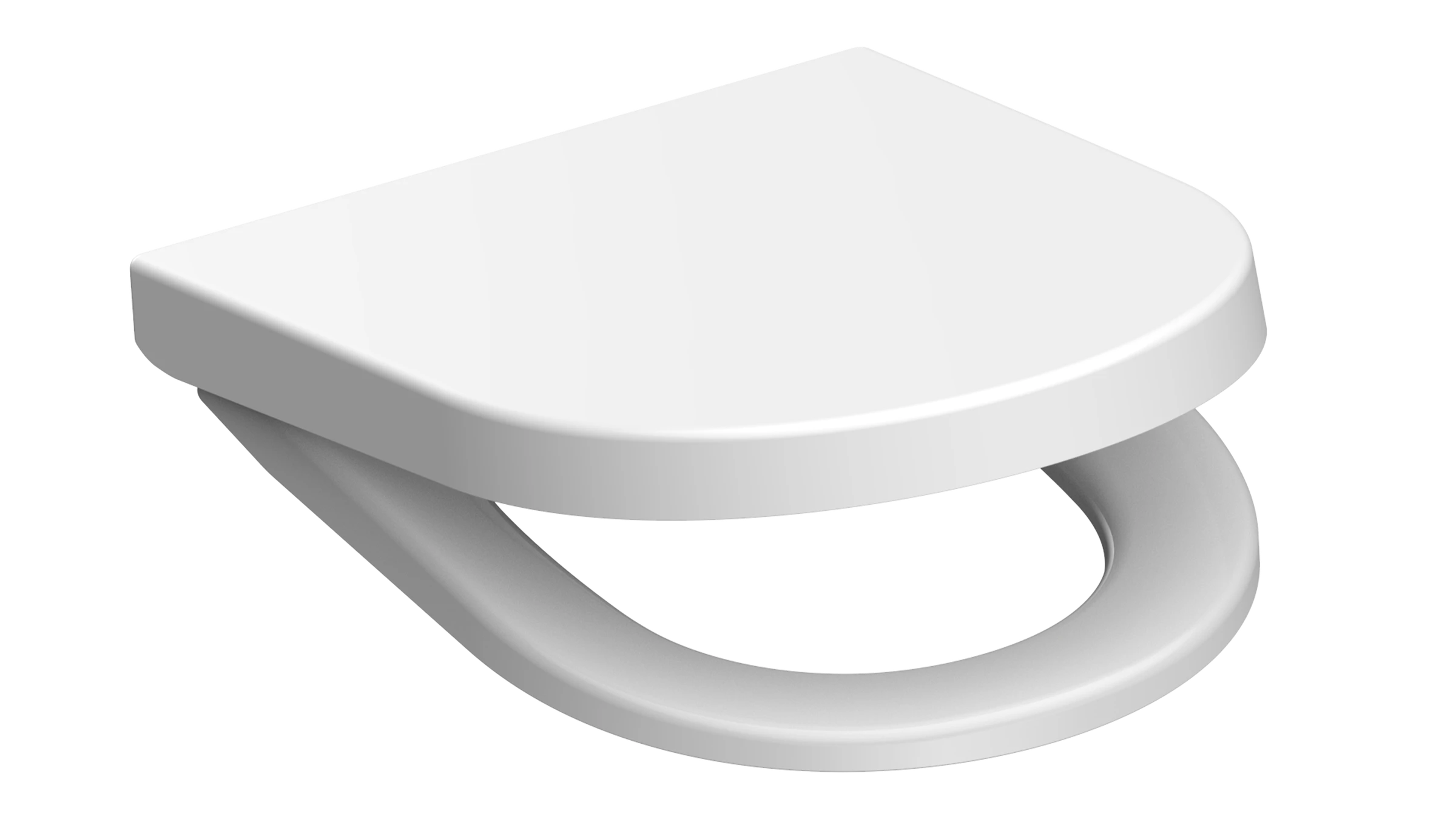 Duroplast WC-Sitz D-Form WHITE, mit Absenkautomatik und Schnellverschluss