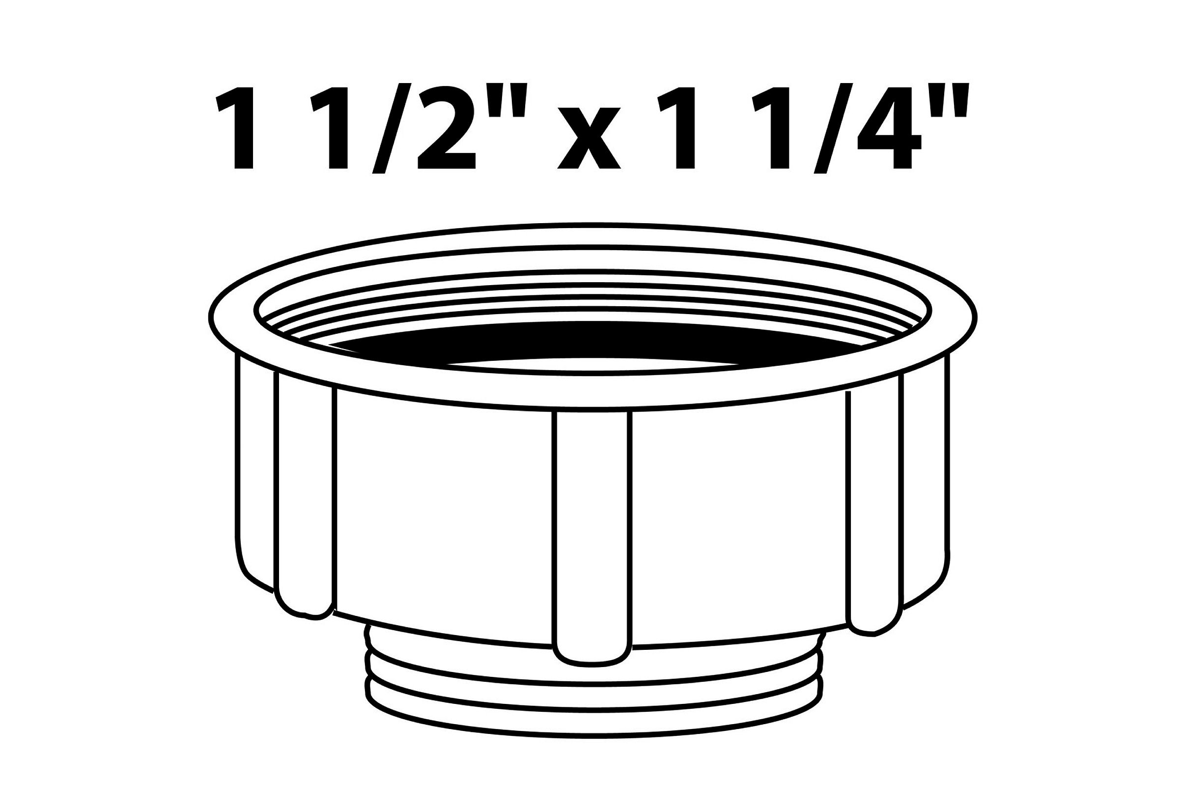 KS Reduzierstück, Weiß, 1 1/2''IG x 1 1/4''AG, für Siphon