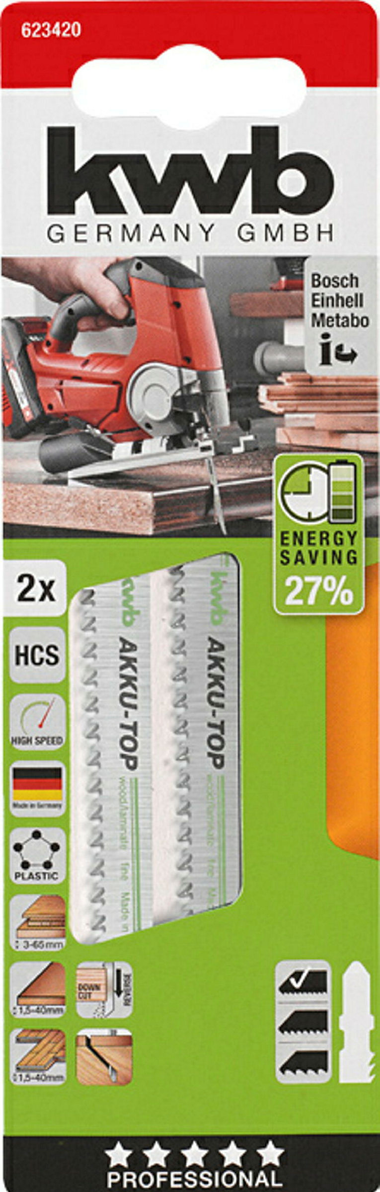 Stichsägeblatt, Holzbearbeitung, DOWN CUT, HCS, 2 x fein