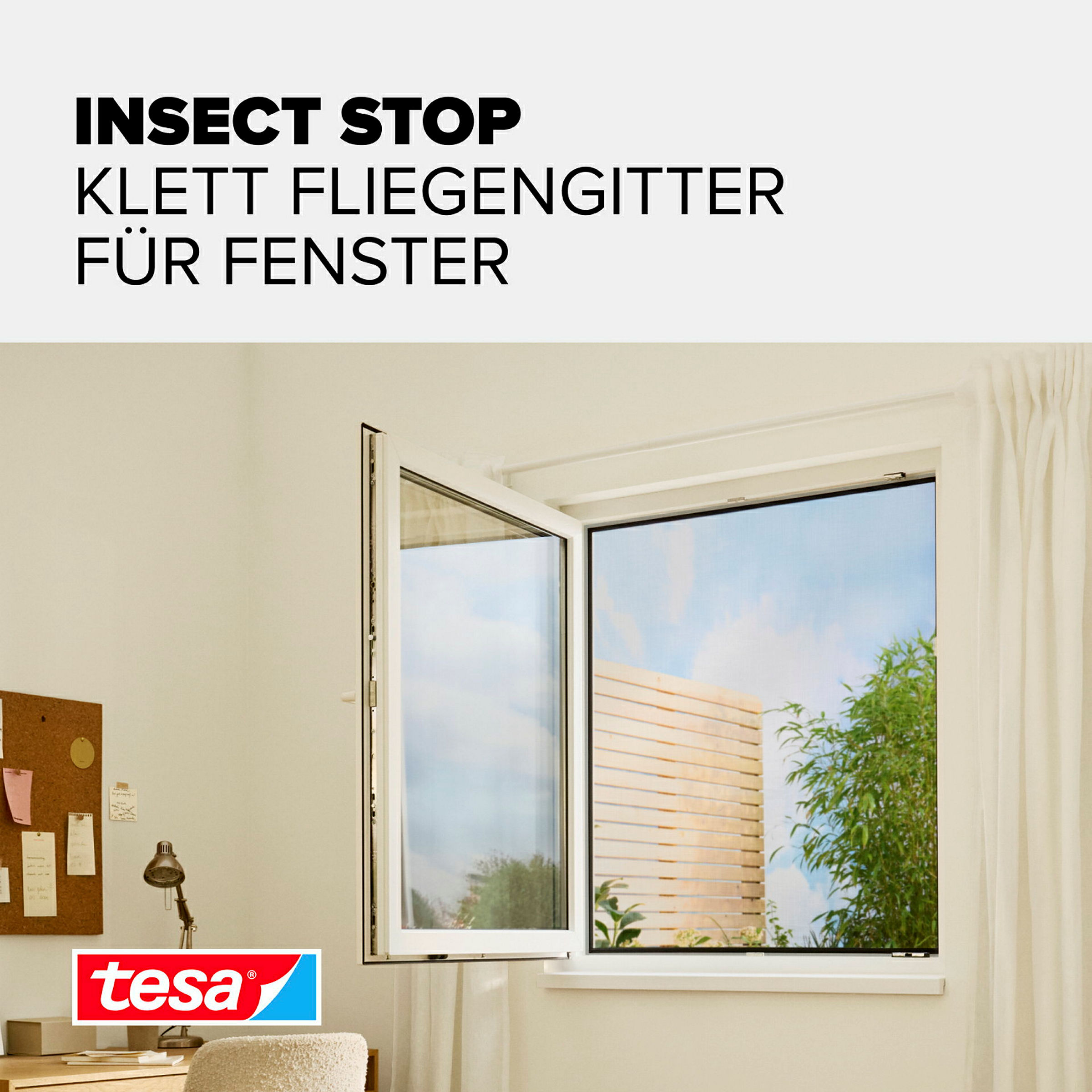 tesa® Fliegengitter Standard Klettband für Fenster, anthrazit