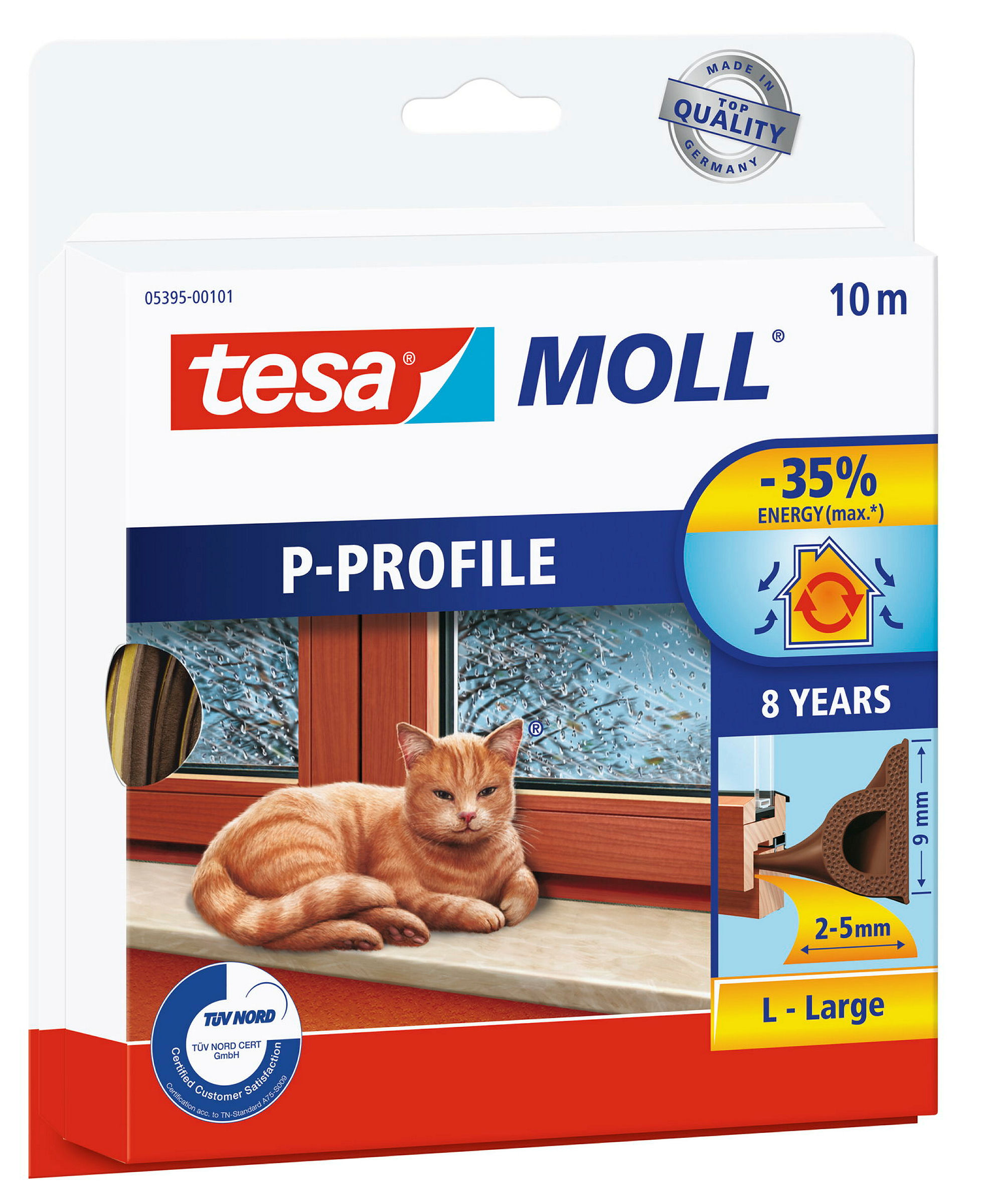 tesamoll® P-Profil braun, für Spalten von 2-5mm