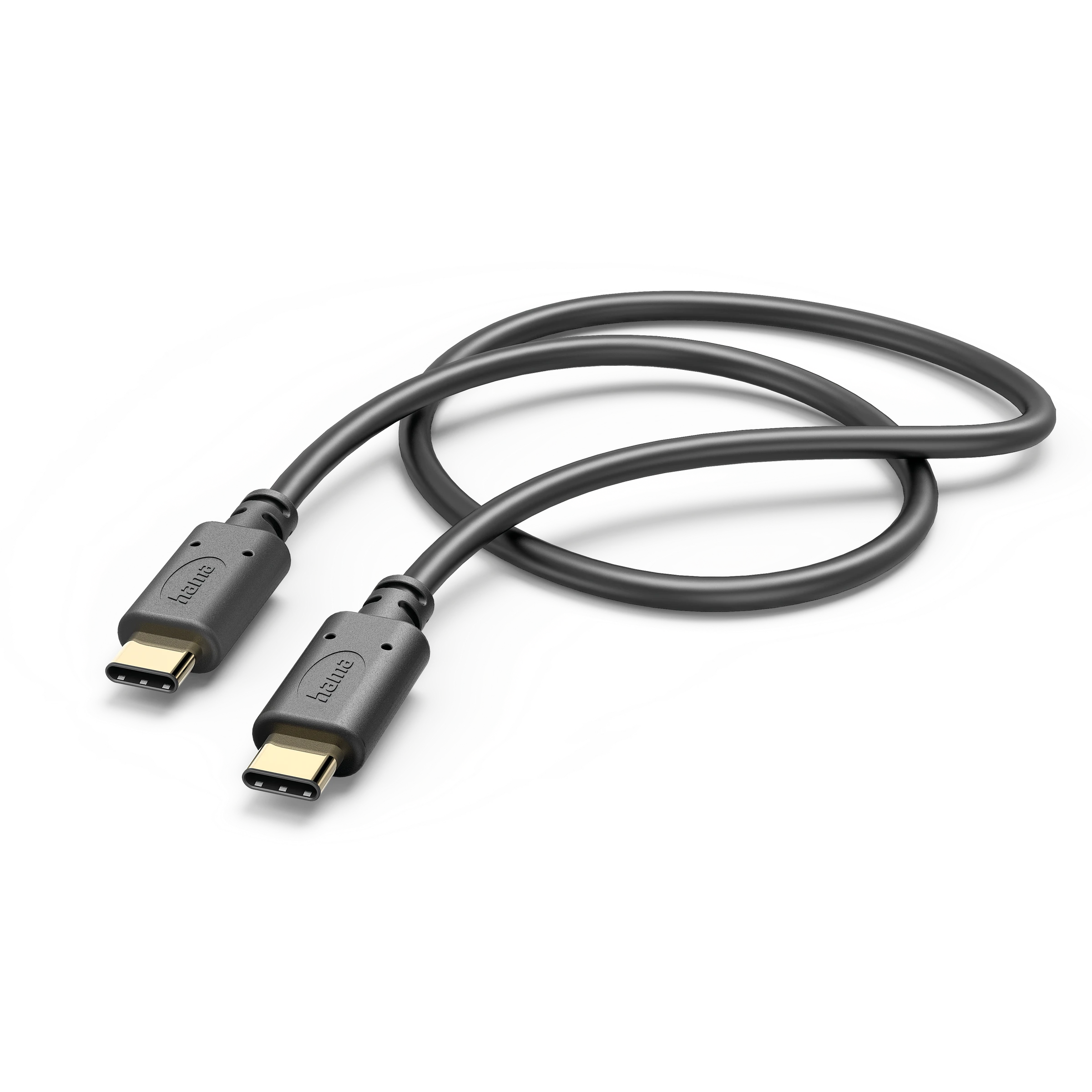 Hama Ladekabel, USB-C - USB-C, 1 m, Schwarz
