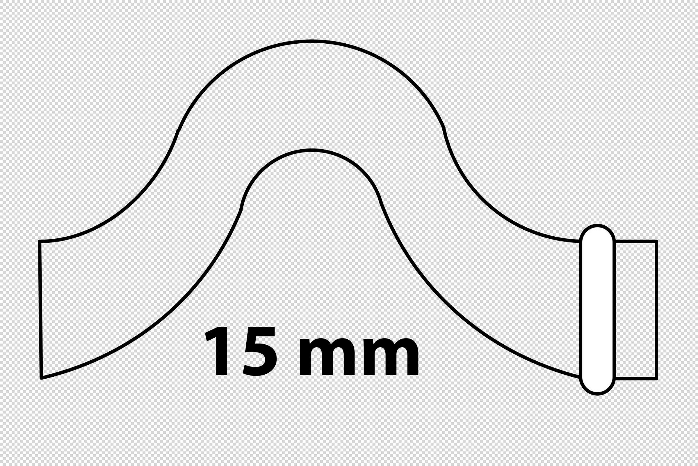 CU Überspringbogen, blank, 15 mm, 1 Muffe, (P5086)