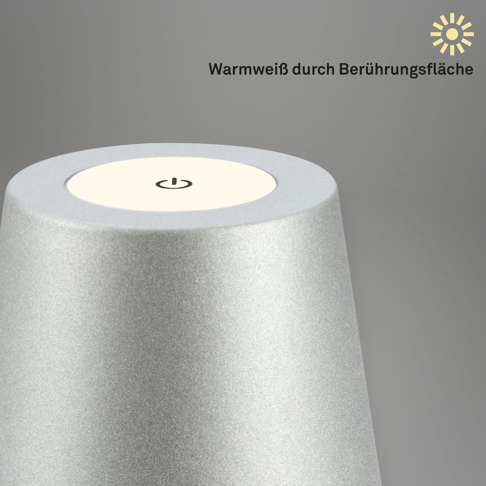 KIKI LED Akku Tischleuchte, IP44, 2,5W, Chrom matt