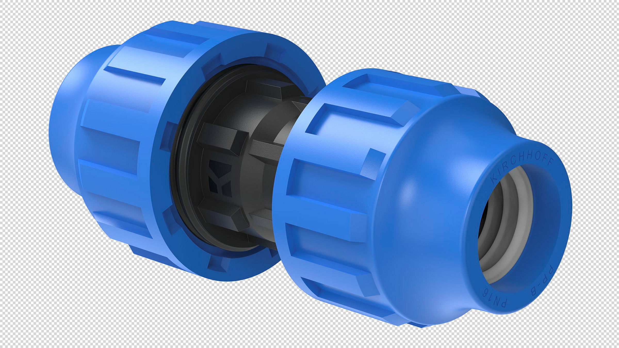 PP Reduzier-Verbindungsstück, 32 mm x 25 mm, Klemmfitting für HDPE