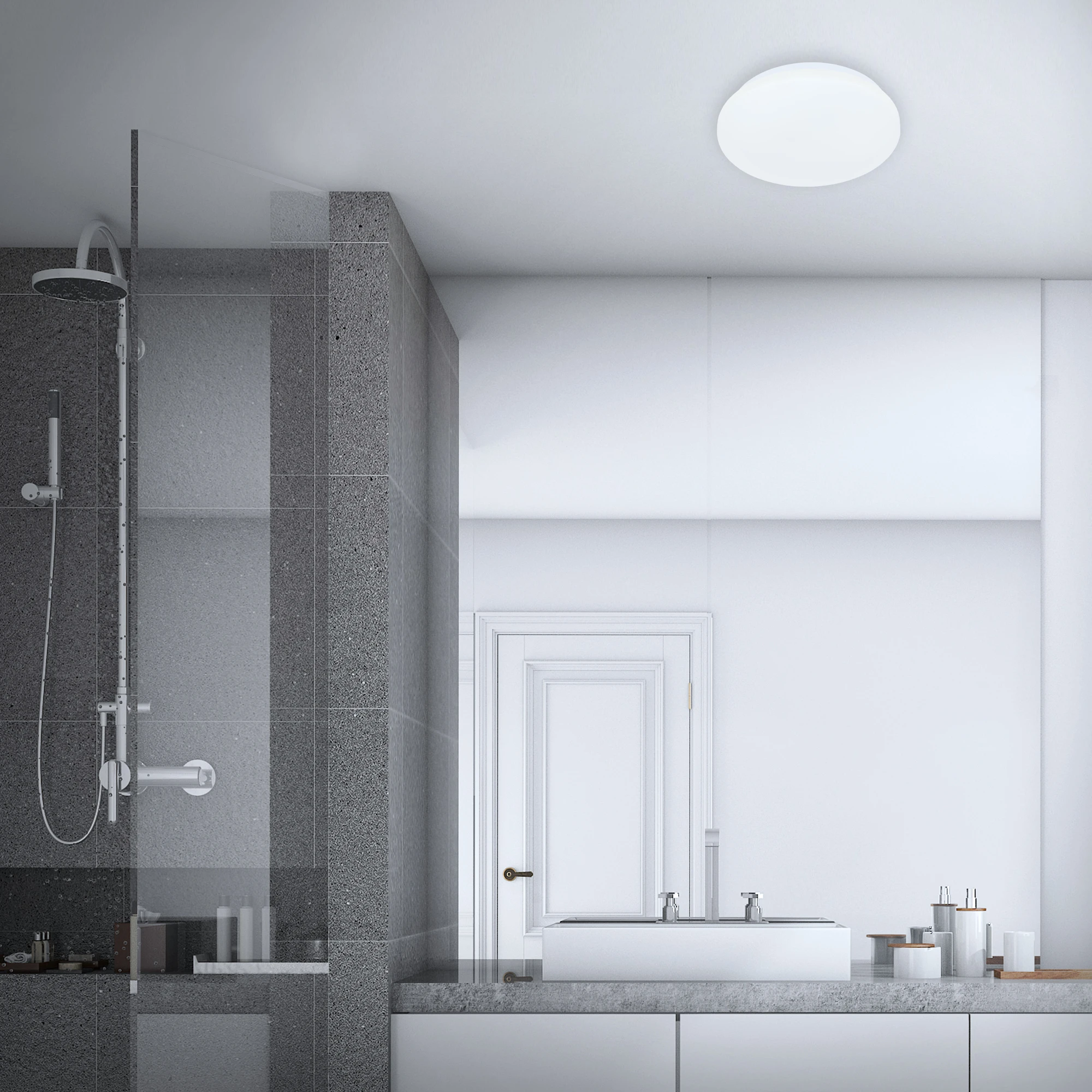 LED Bad-Deckenleuchte,weiß,IP44, LED/12W