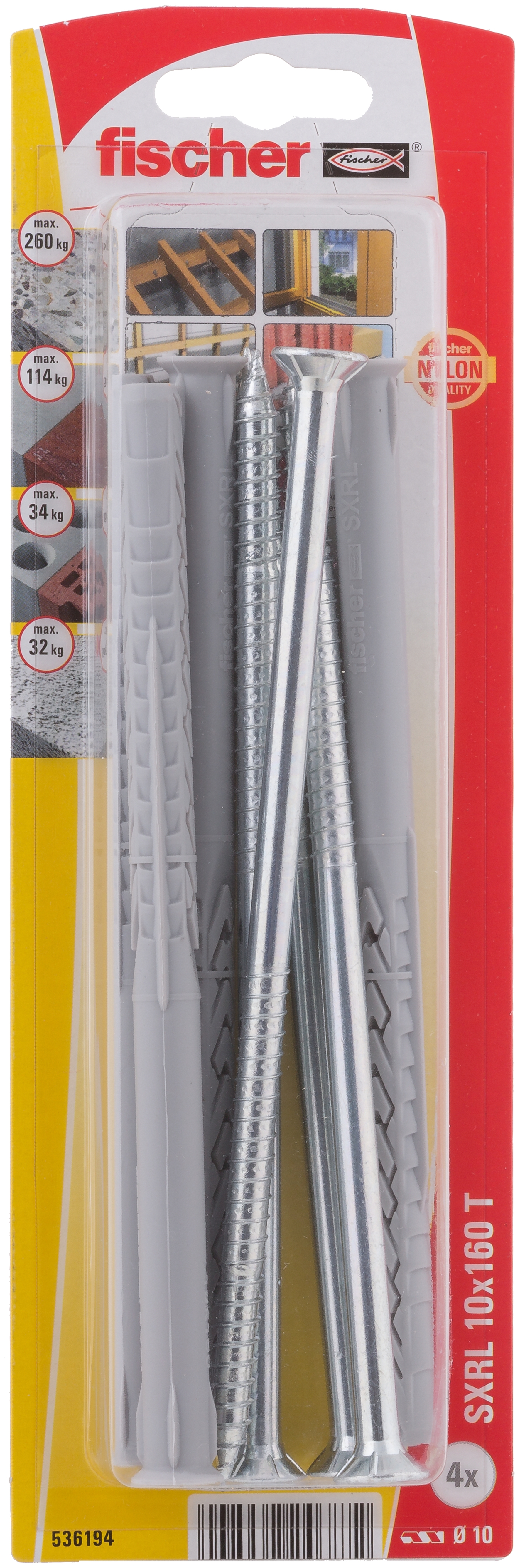 fischer Langschaftdübel SXRL 10 x 160 T Senkkopfschraube