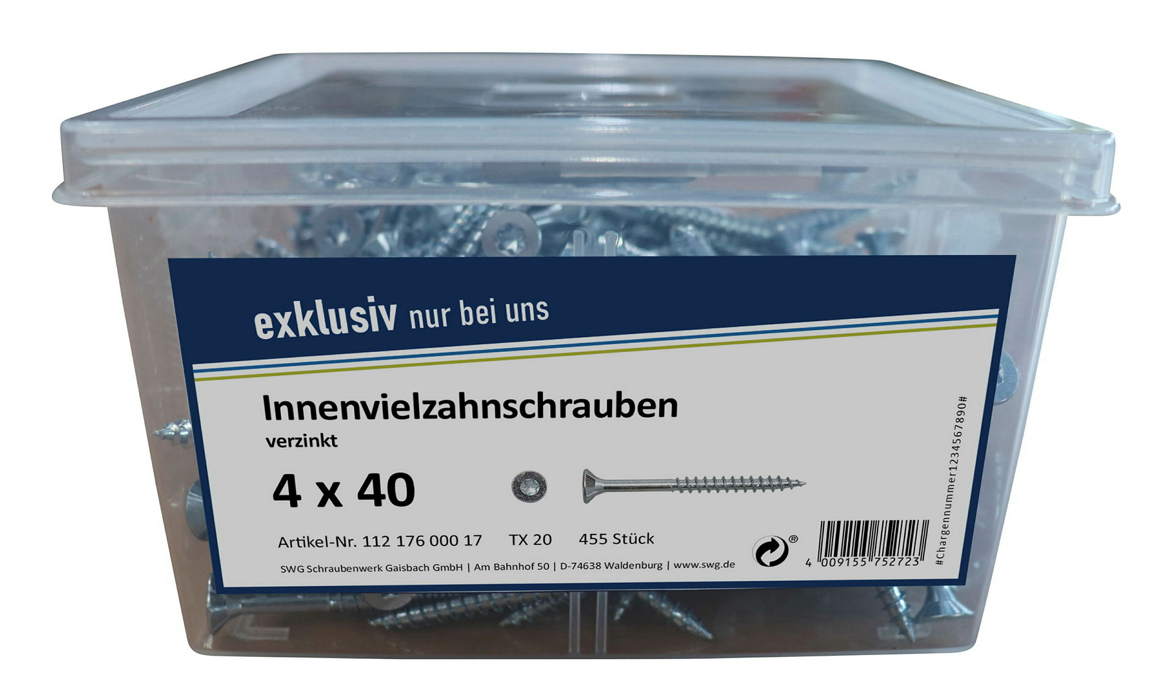 SP Innenvielzahnschr. im Eimer 4,0X40 incl.2 BITS 455 ST., vz