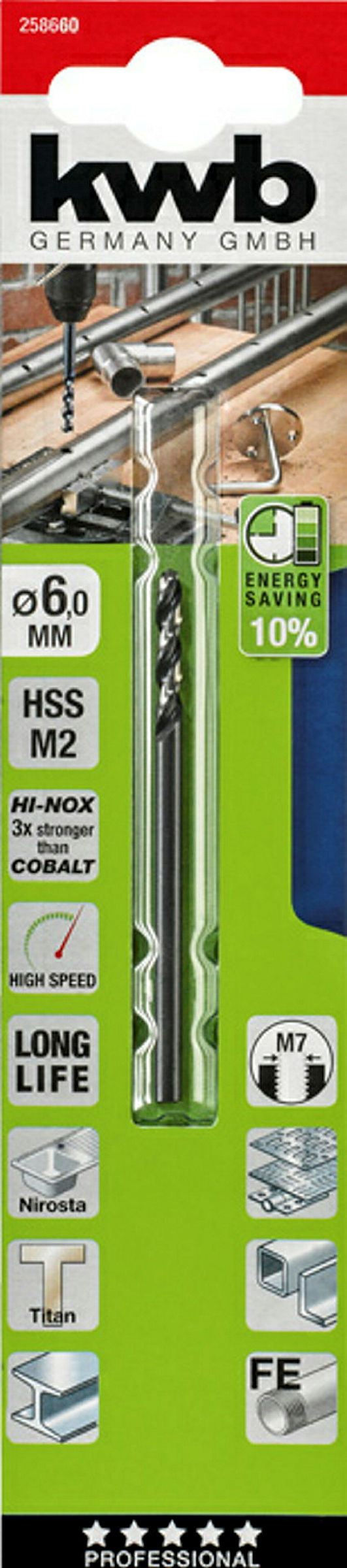 HI-NOX HSS M2 Metallbohrer, ø 6.0 mm