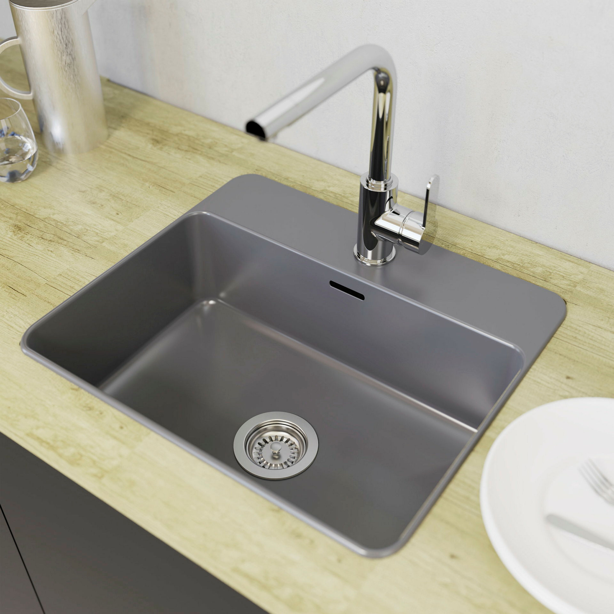 KS Korbventil Bowdenzug, 1 1/2''AG, Edelstahl-Ventilkelch und Sieb Ø114 mm,