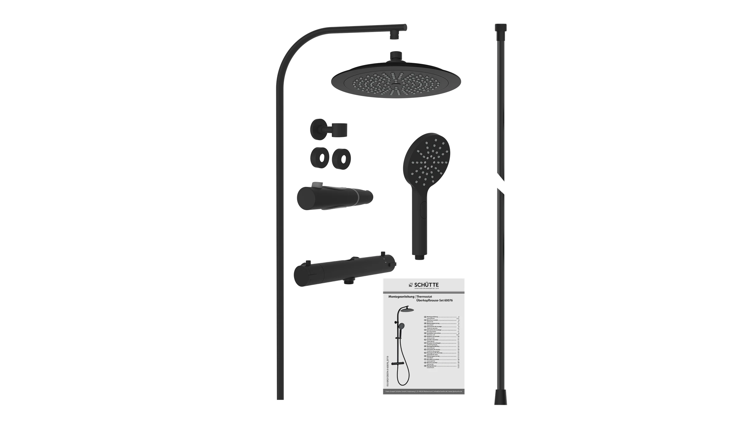 MADURA FRESH Überkopfbrause-Set, Schwarz matt