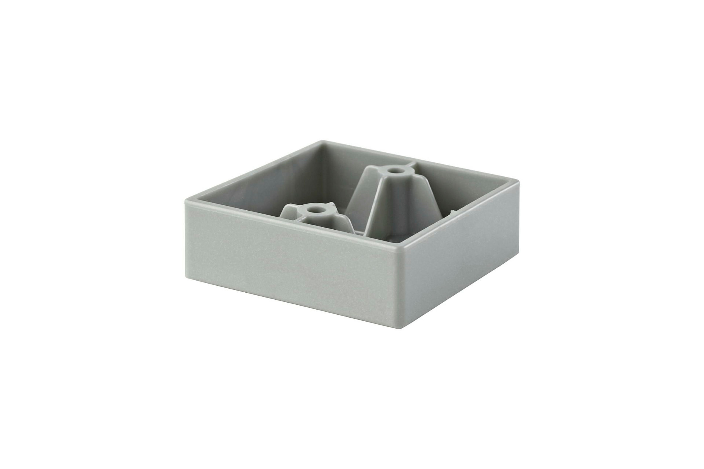 Möbelgleiter BLOCK eckenbündig, 53x53x18 mm Grau Kunststoff