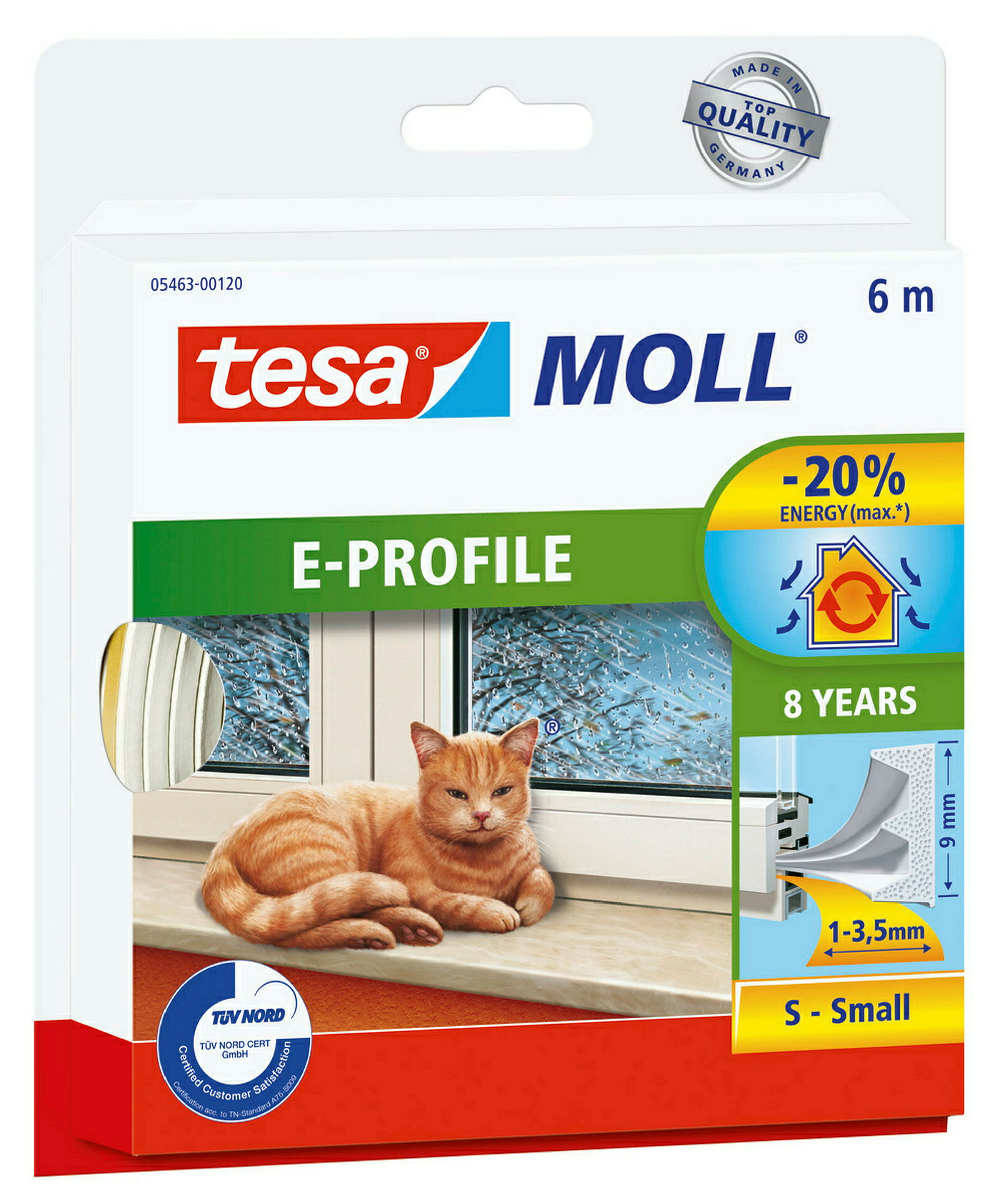 tesamoll® E-Profil weiß, für Spaltenm von 1-3,5mm