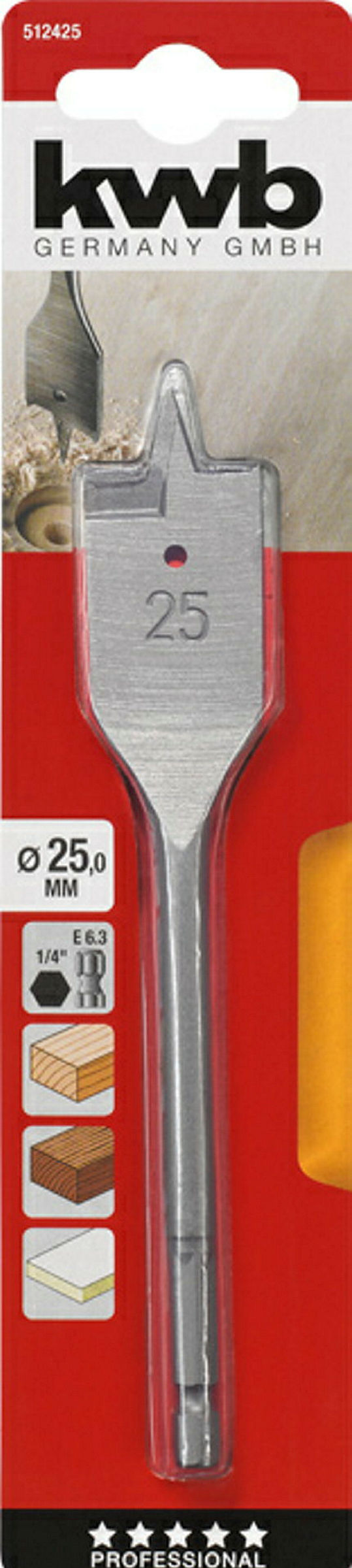 Flachfräsbohrer, Ø 25.0 mm