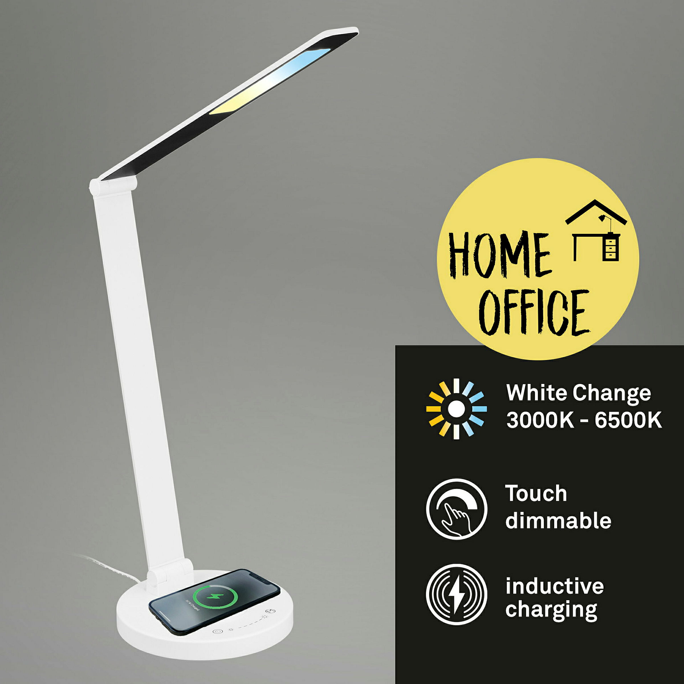 CUMA CCT-LED Tischleuchte, Weiß, inkl. induktive Ladestation