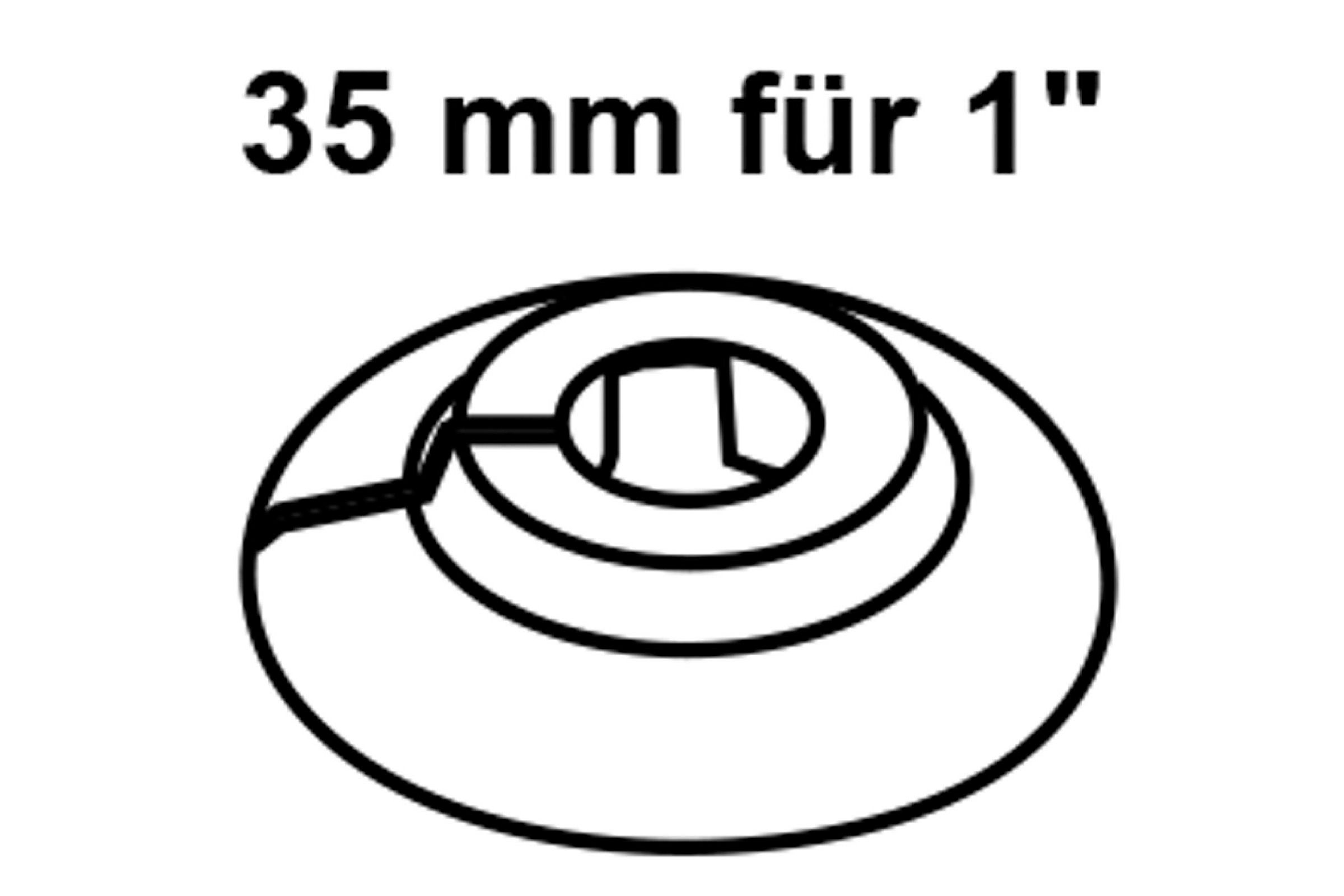 PP Heizungs-Rosette, Weiß, 35 x 10 mm, für 1'' (1x)