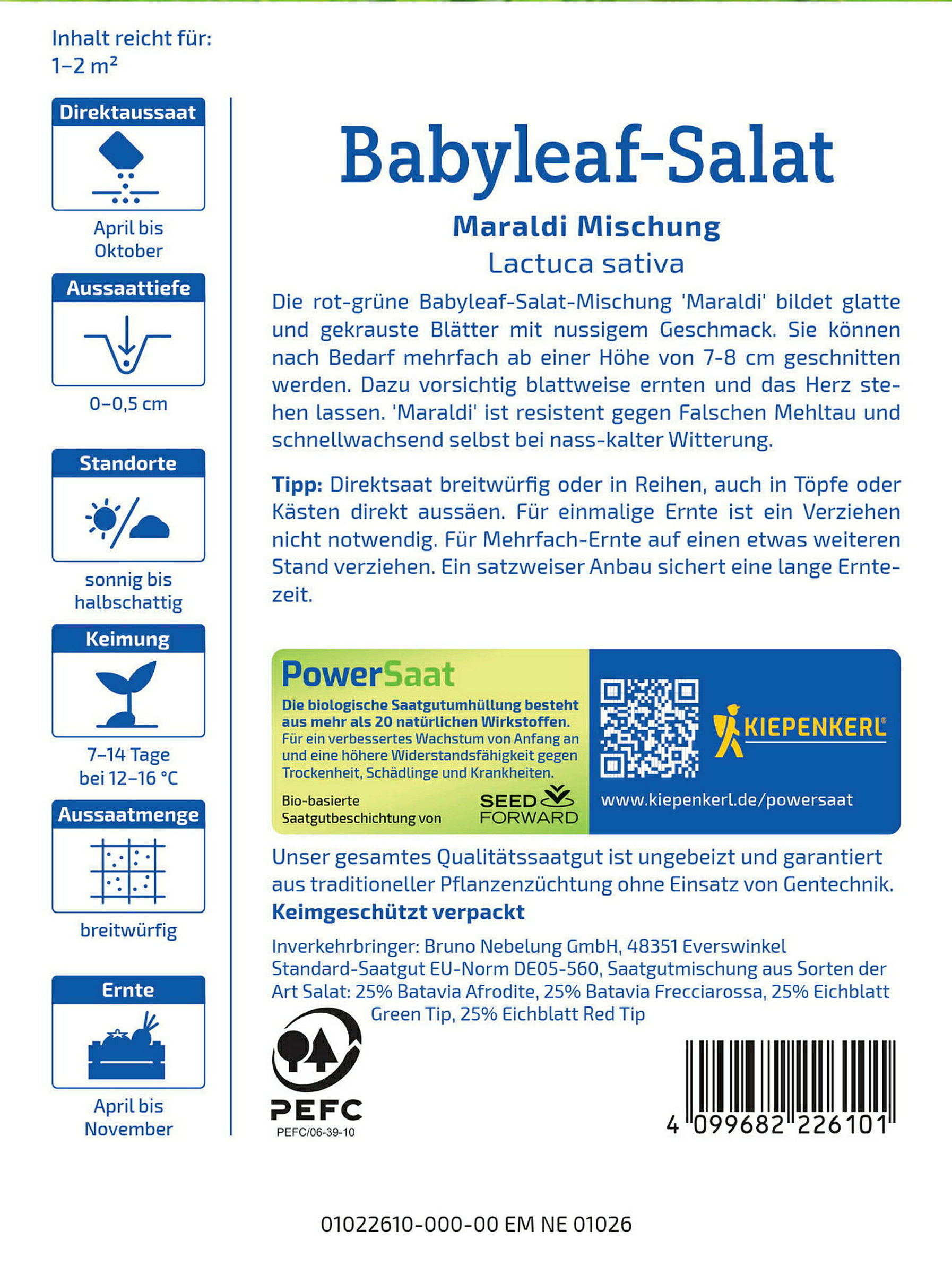 Kiepenkerl Babyleaf-Salat Maraldi Mischung, PowerSaat
