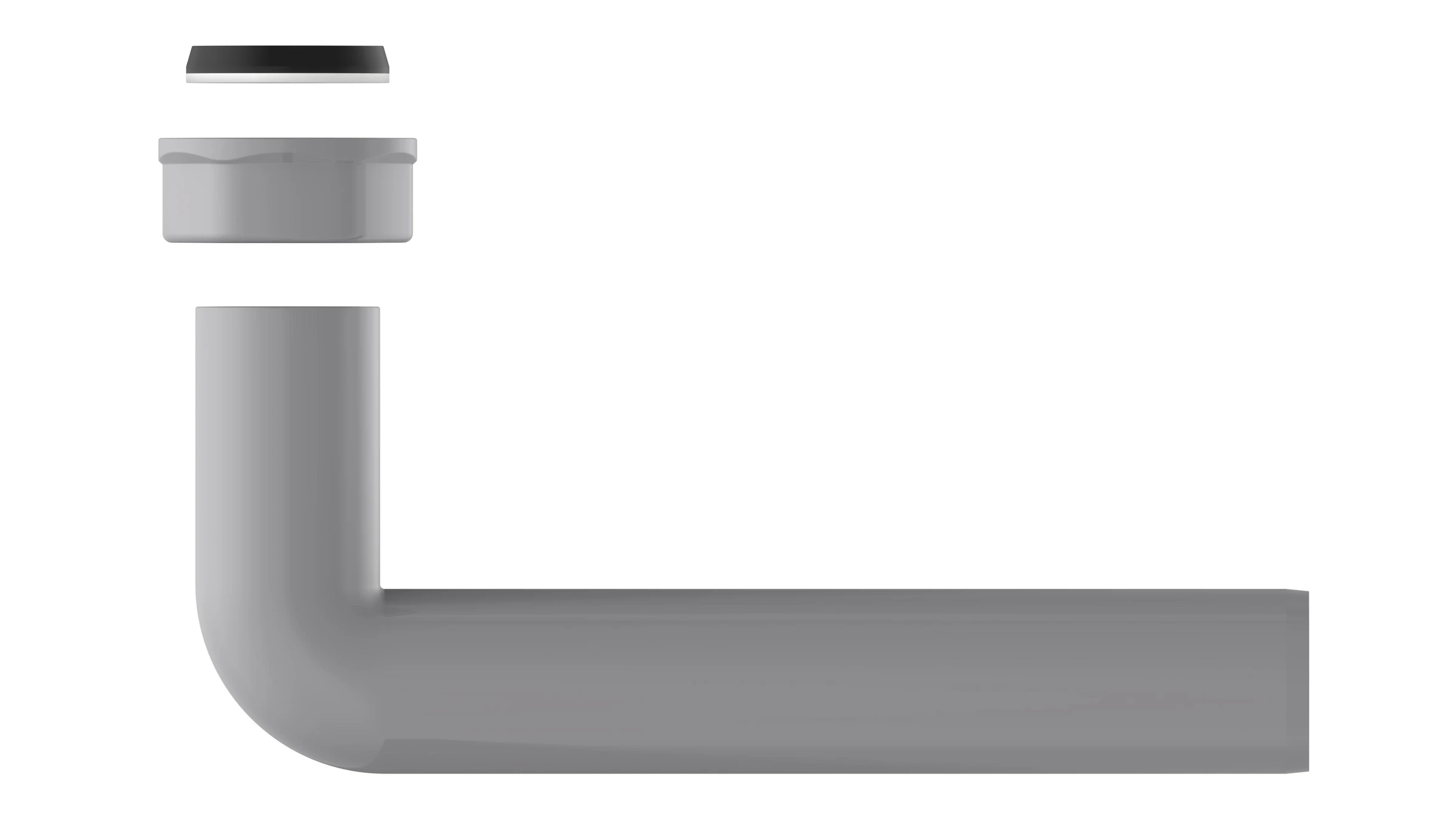 ECO-SAVE KS Abgangsbogen, Grau, 1 1/2''IG x 235 mm x 40 mm