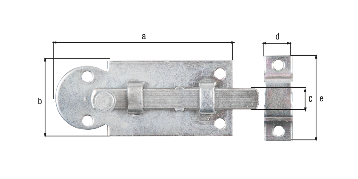 Fensterriegel, ger. m.Schlaufe 61x26 mm, vz-disp.