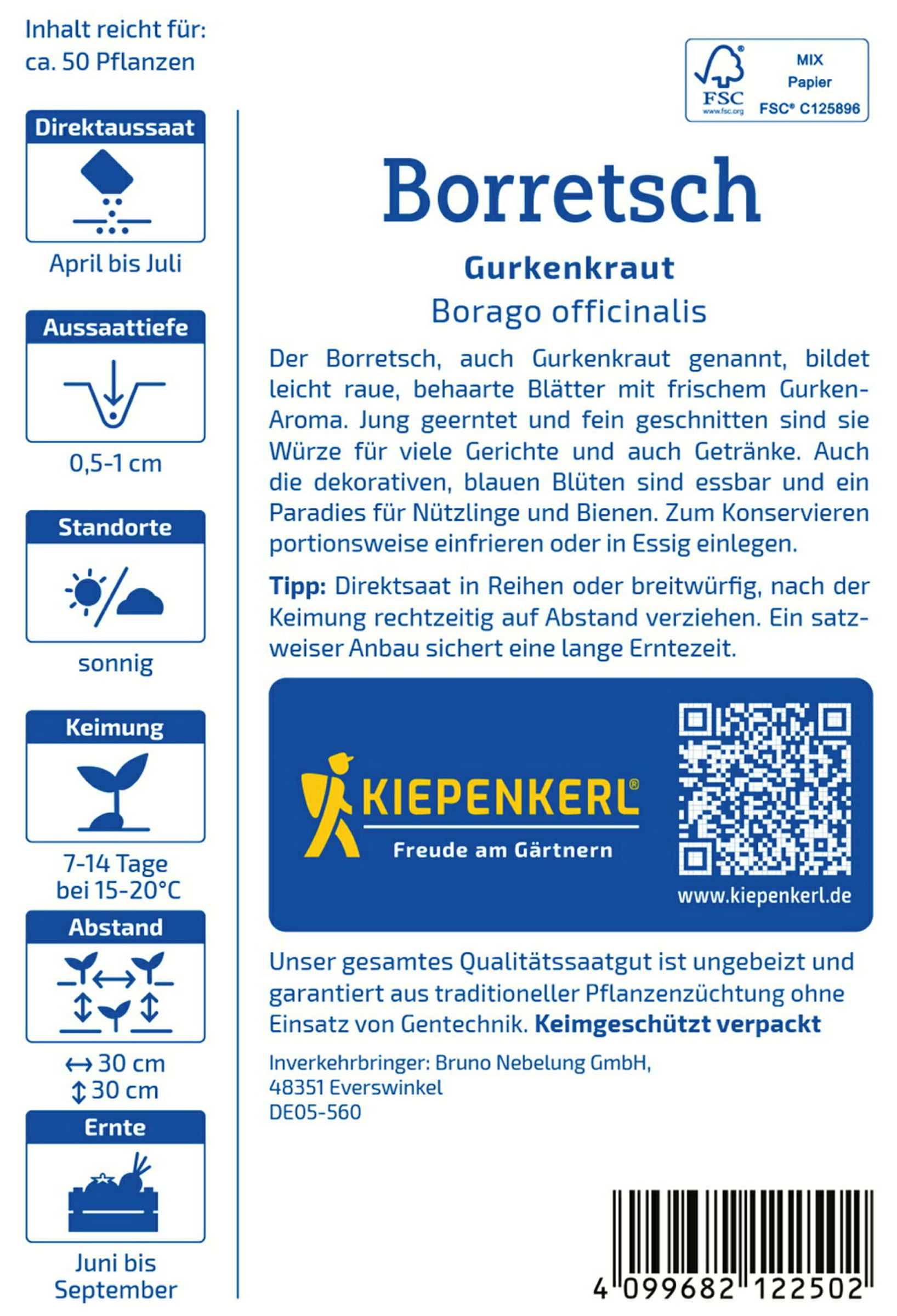 Kiepenkerl Borretsch Gurkenkraut